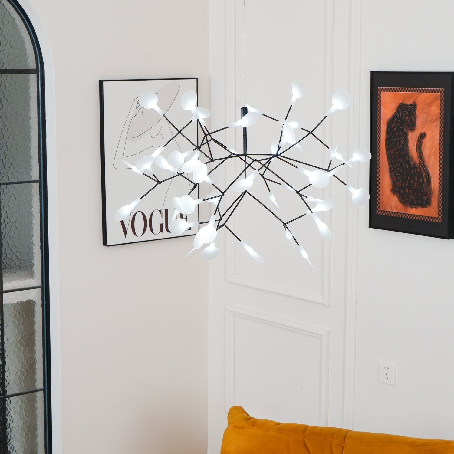 Black Firefly LED Pendant Chandelier – Contemporary Hanging Light