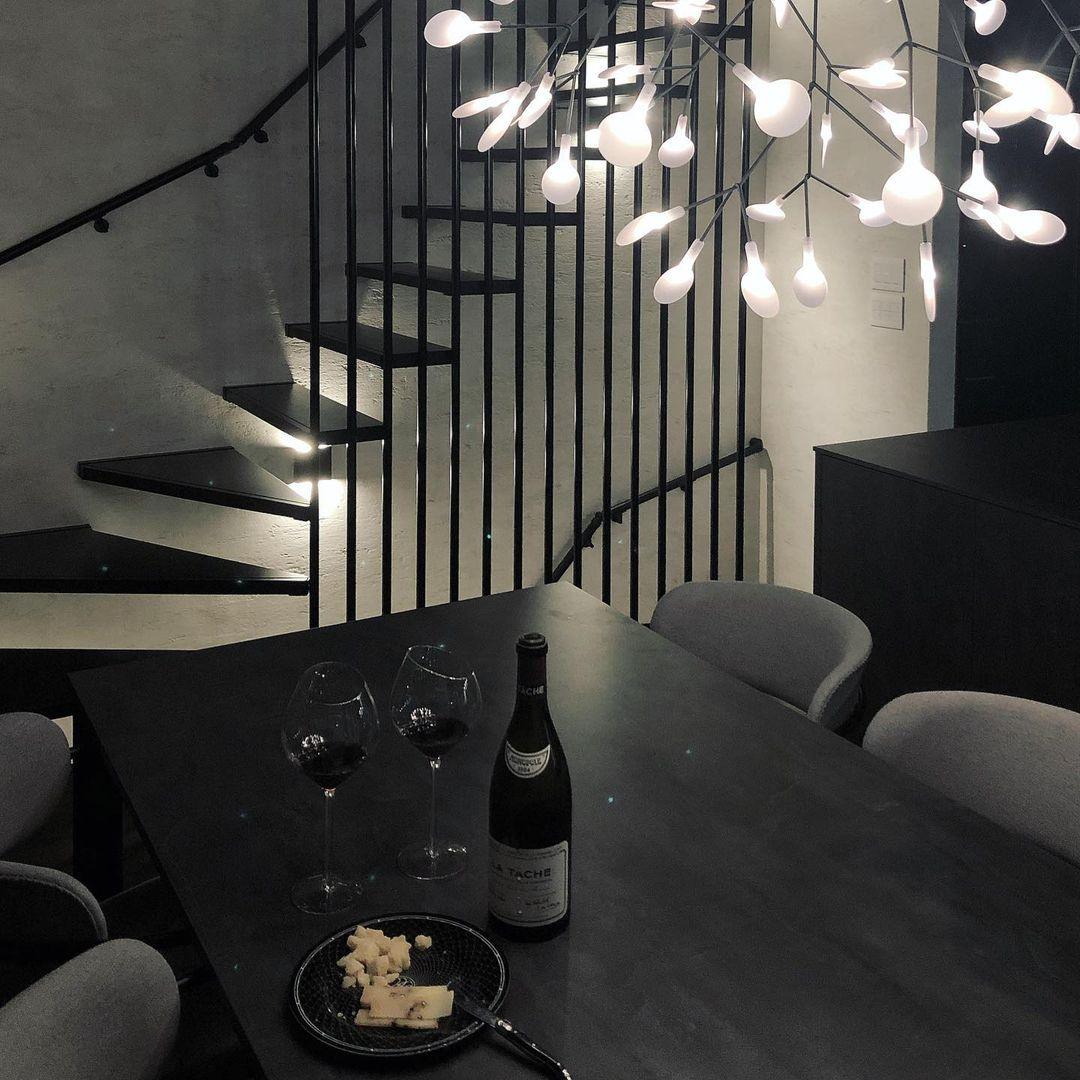 Black Firefly LED Pendant Chandelier – Contemporary Hanging Light