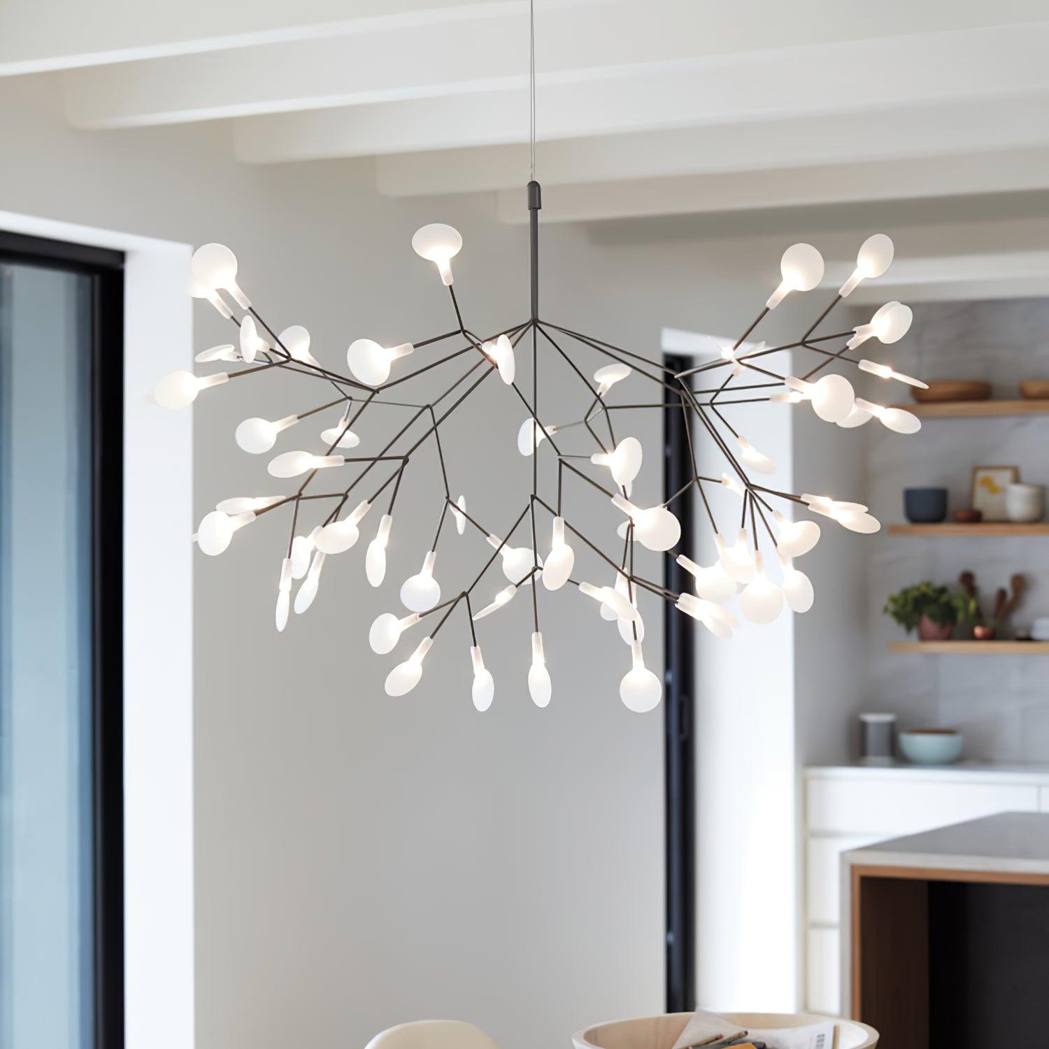 Black Firefly LED Pendant Chandelier – Contemporary Hanging Light
