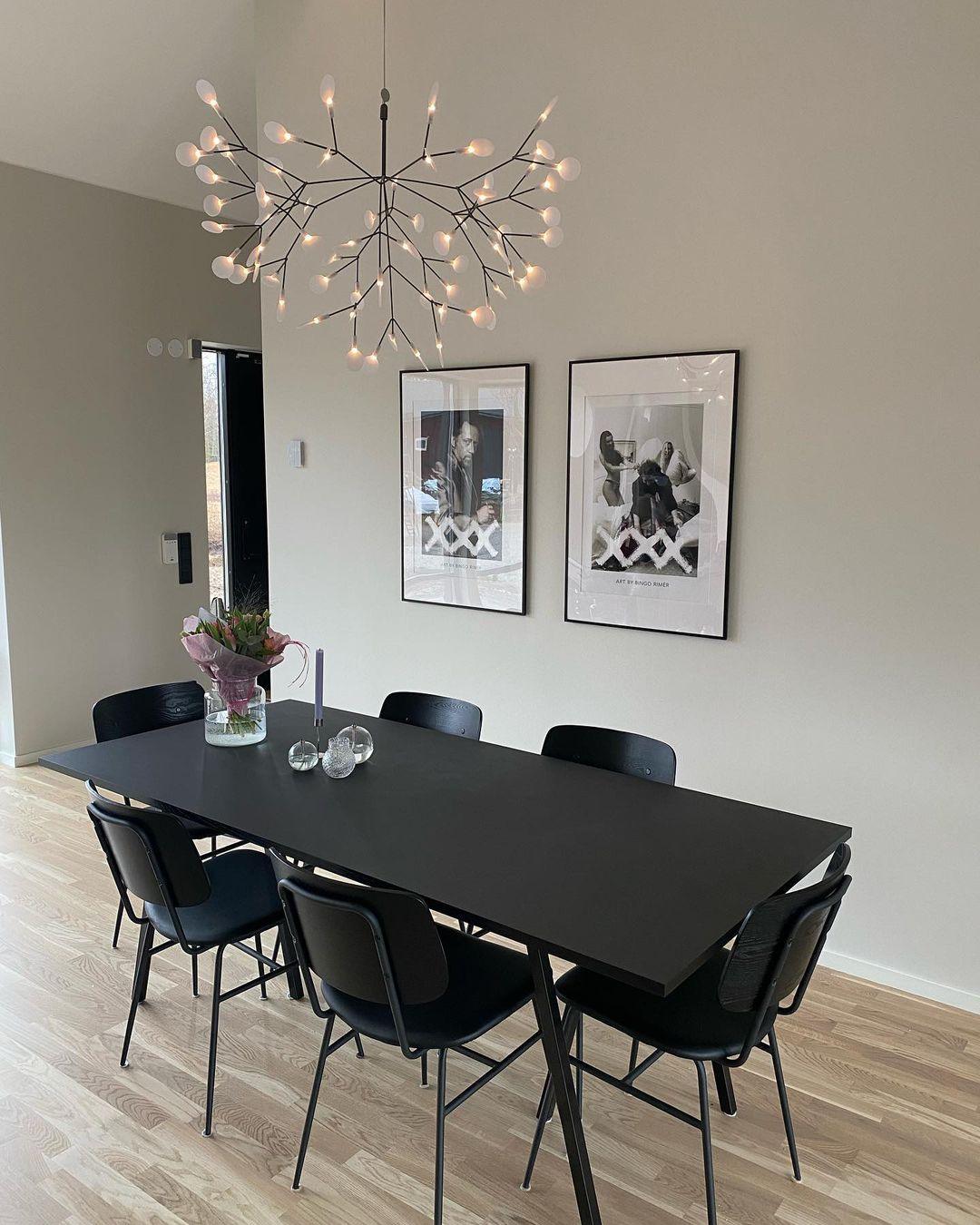Black Firefly LED Pendant Chandelier – Contemporary Hanging Light
