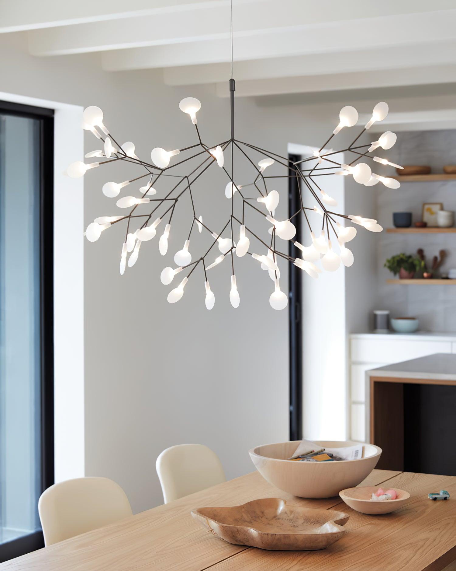 Black Firefly LED Pendant Chandelier – Contemporary Hanging Light