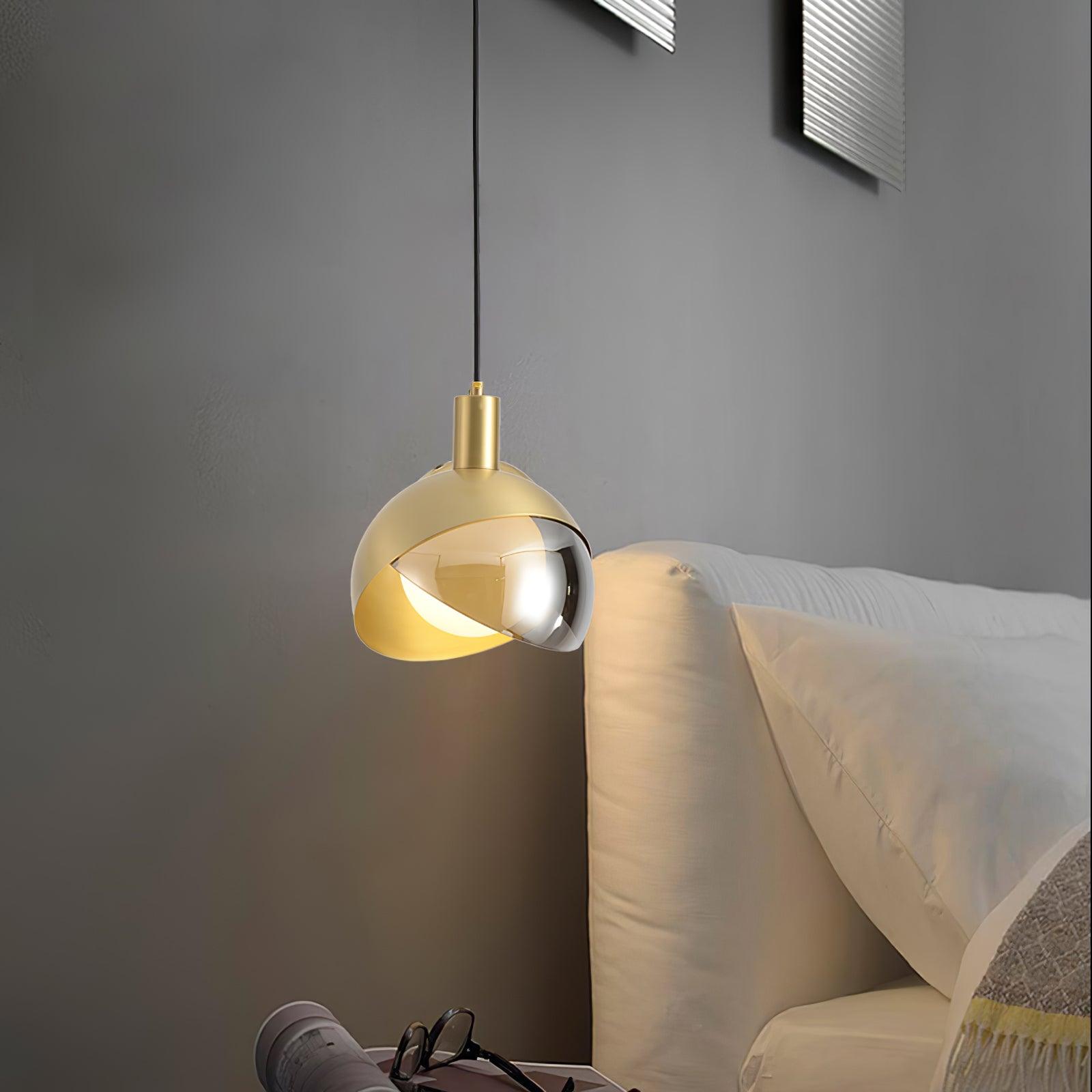Half Round Golden-Shade Pendant Light