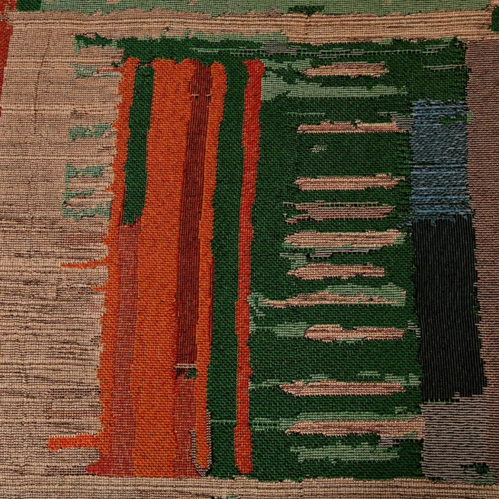 Rustic Bohemian Sofa Throw Featuring Bold Geometric Textures