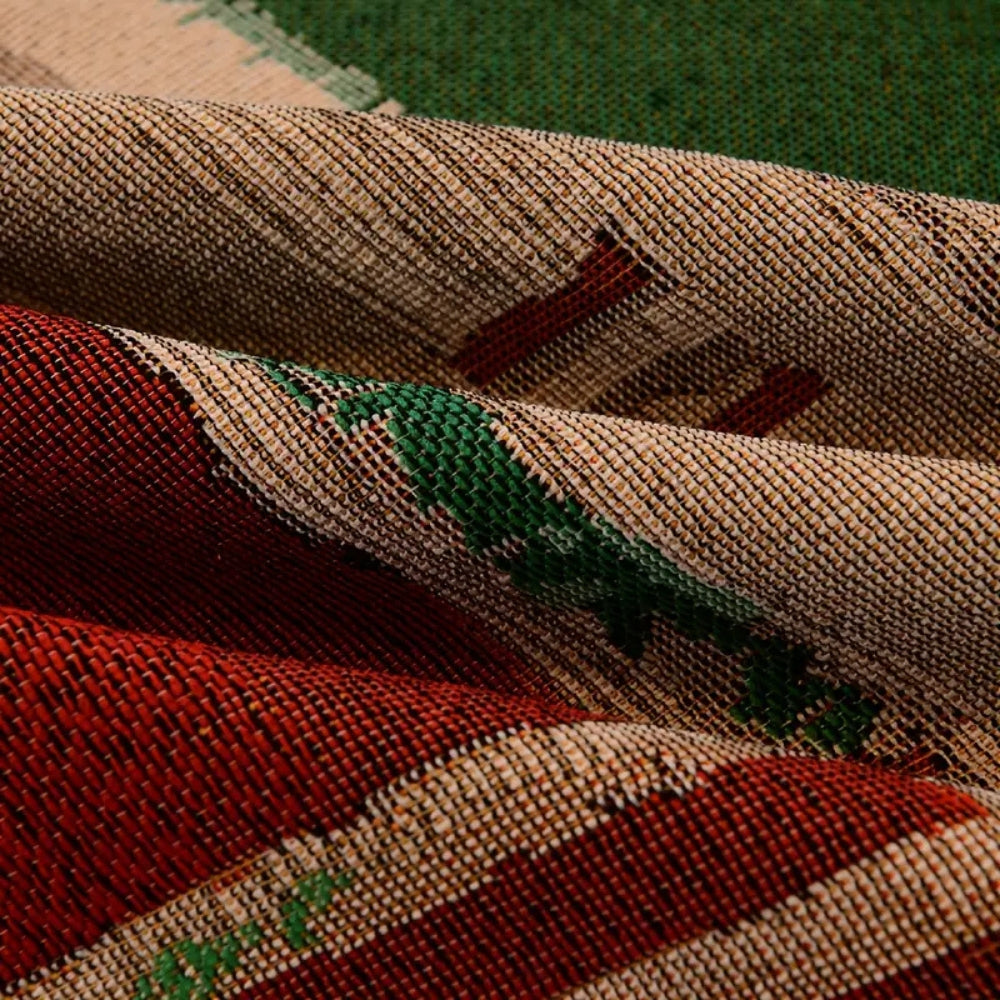 Rustic Bohemian Sofa Throw Featuring Bold Geometric Textures