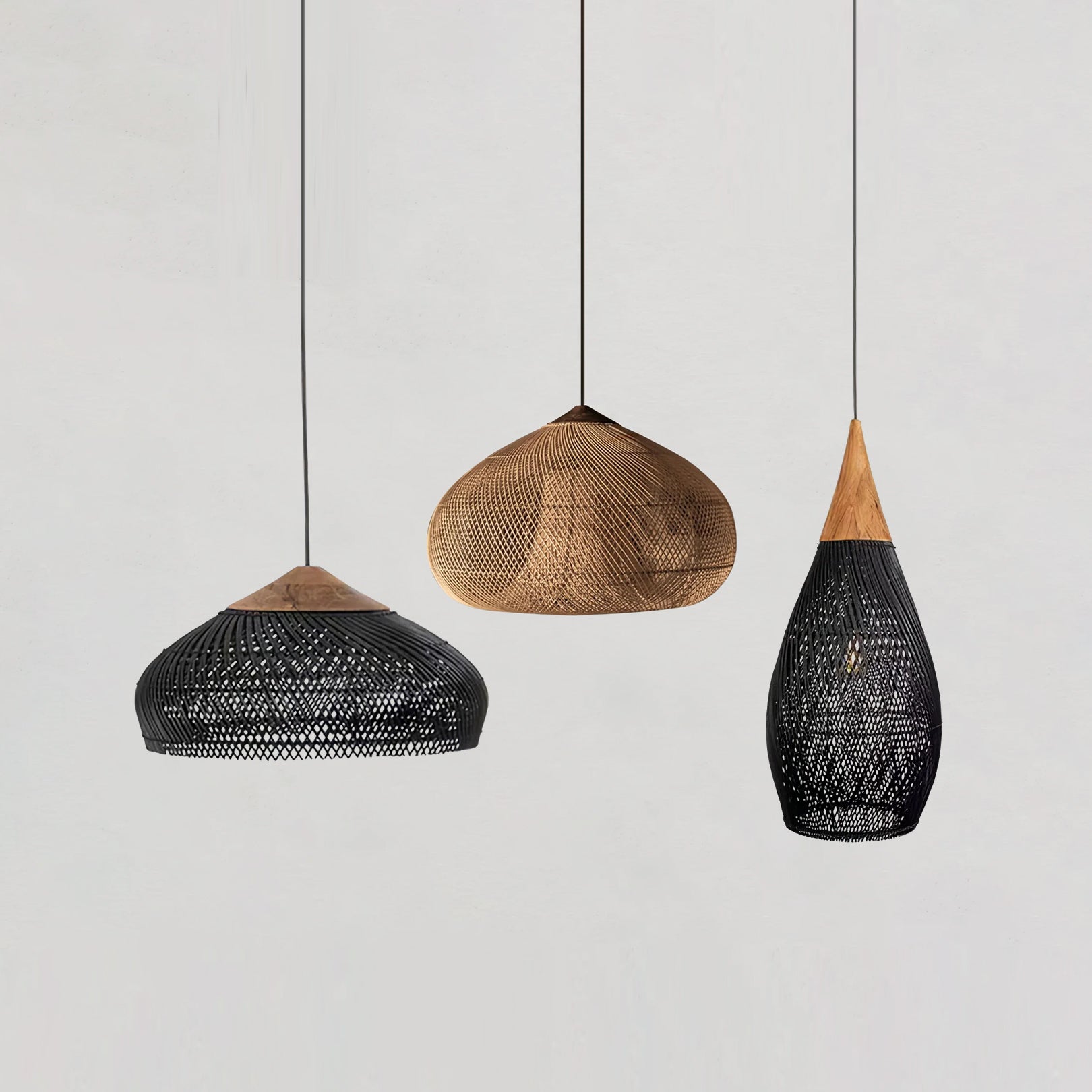 Braided Wicker Pendant Light – Cozy Living Room Decor