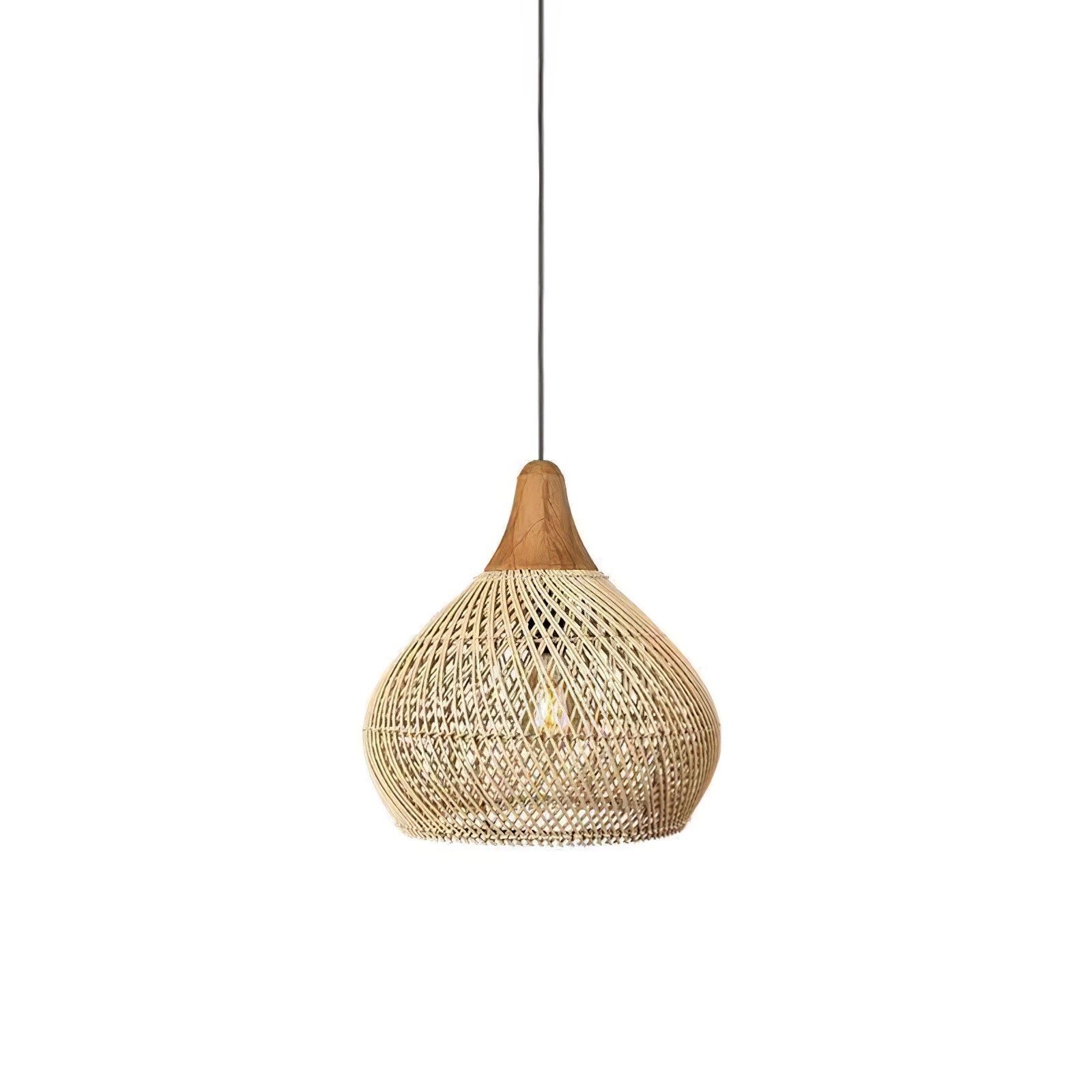 Braided Wicker Pendant Light – Cozy Living Room Decor