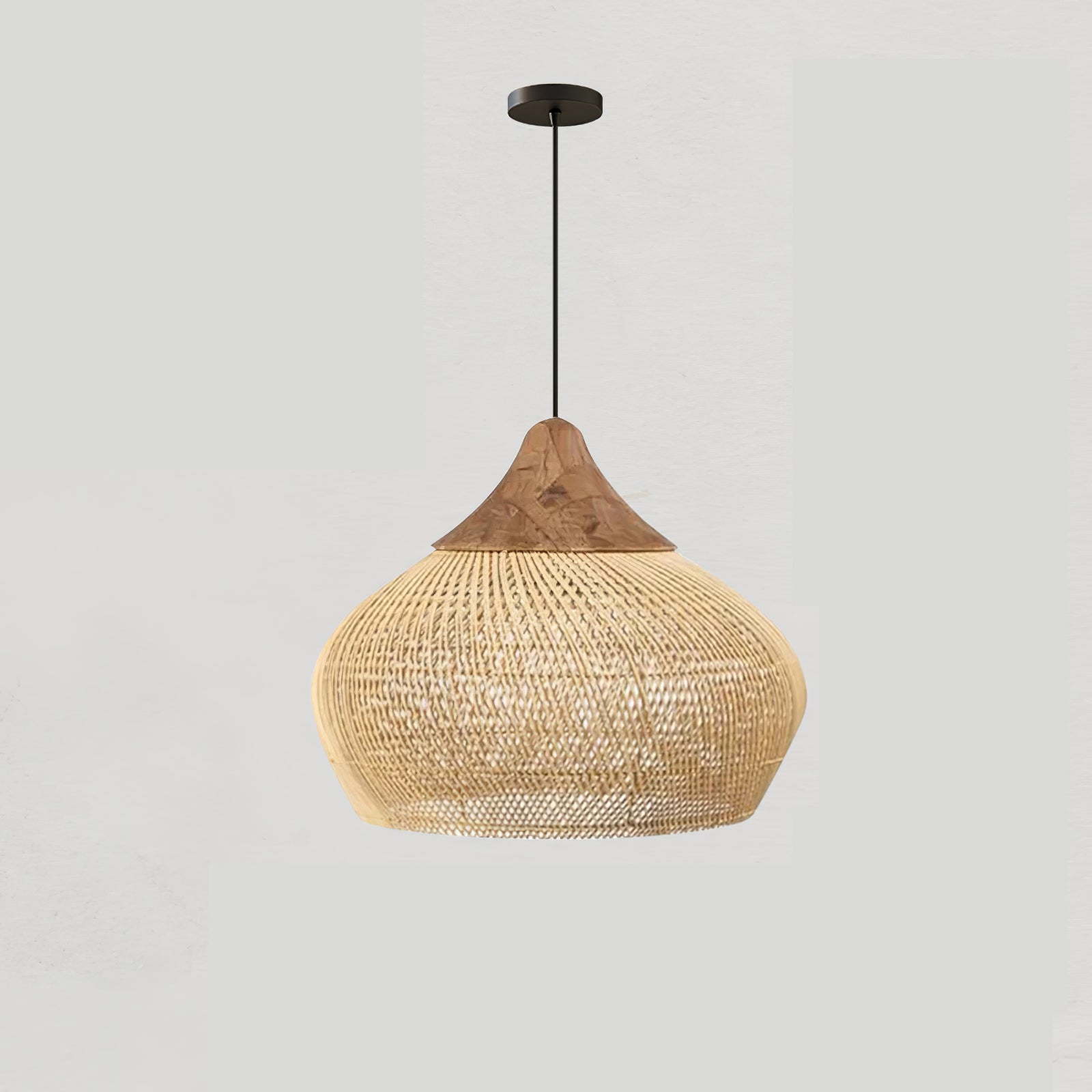 Braided Wicker Pendant Light – Cozy Living Room Decor