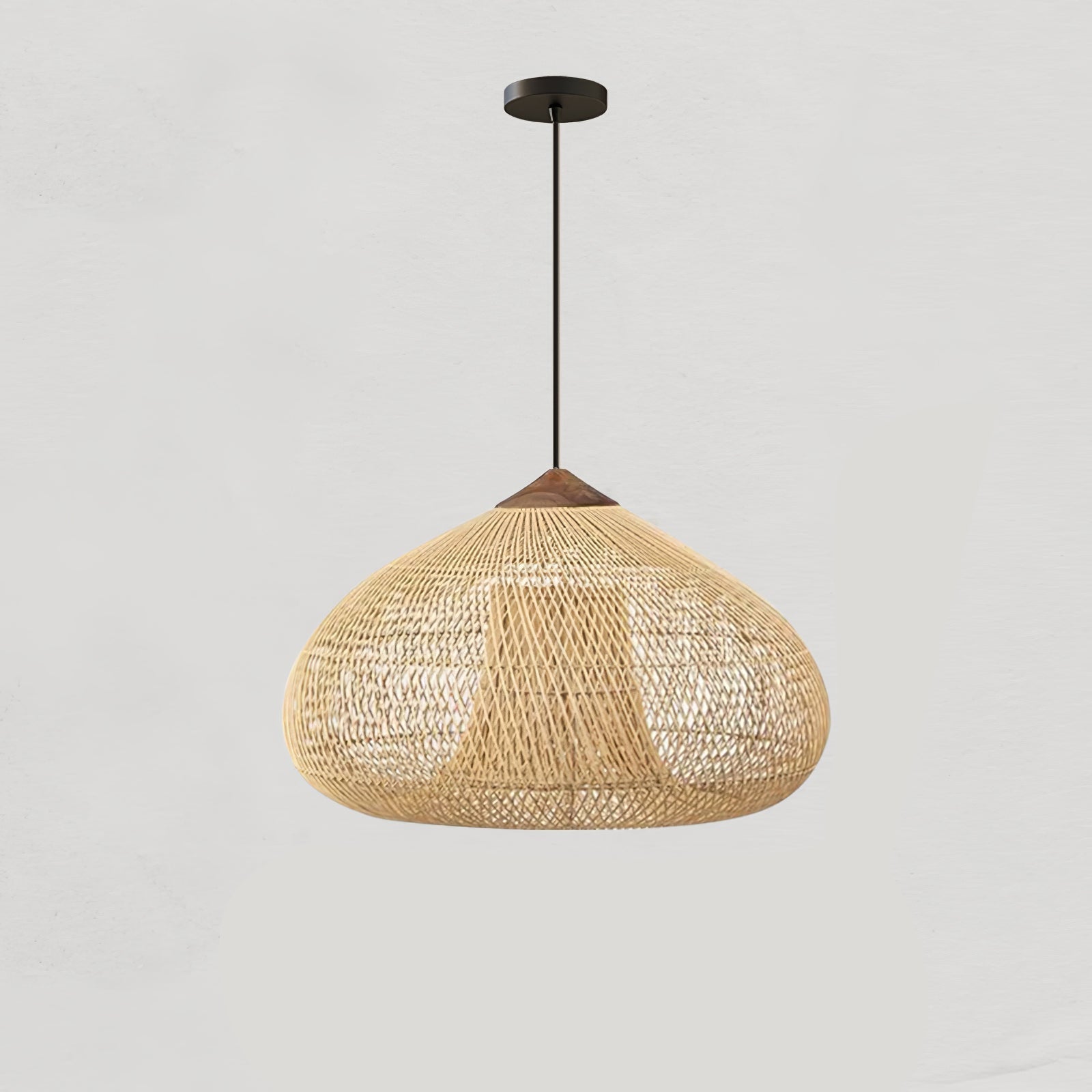 Braided Wicker Pendant Light – Cozy Living Room Decor