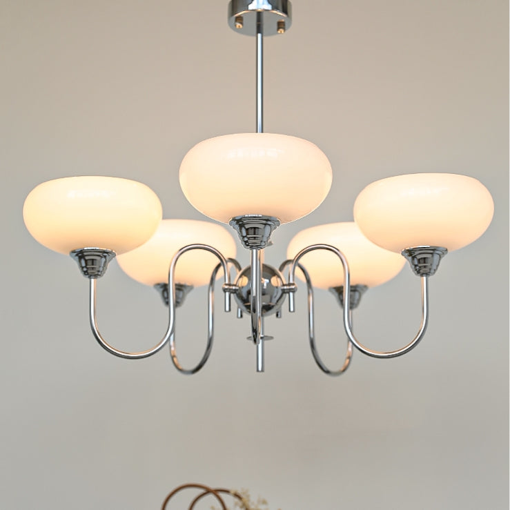 Stylish Metal & Glass Chandelier – Ambient Lighting