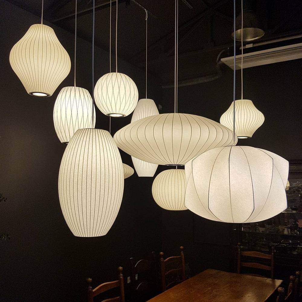 Modern Mulberry Fabric Bubble Chandelier – Hallway Decorative Pendant Lamp