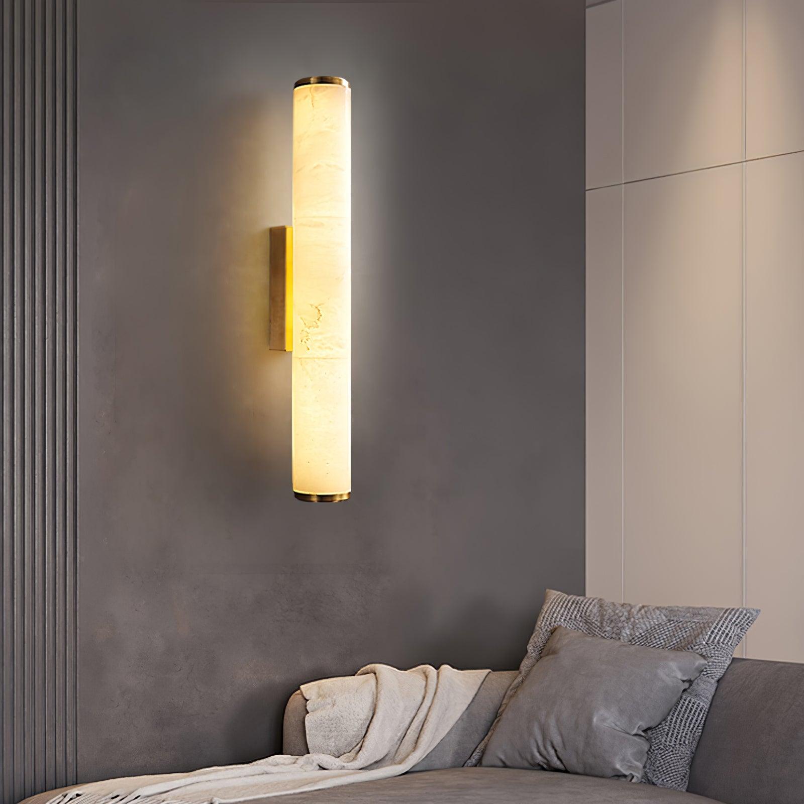 Timeless Alabaster Wall Lamp – Cylindrical Shape Sconce