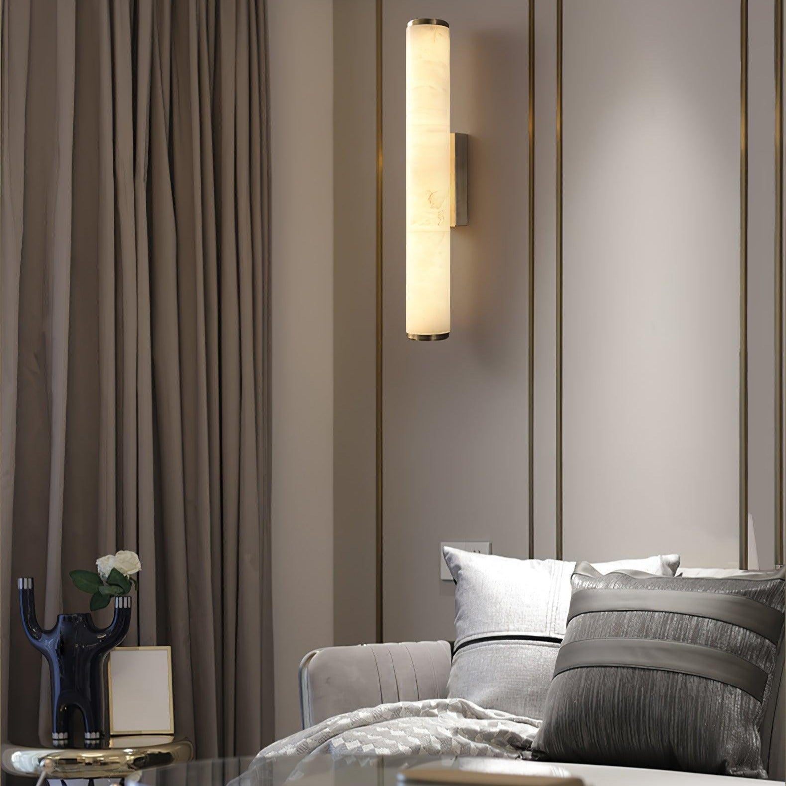 Timeless Alabaster Wall Lamp – Cylindrical Shape Sconce