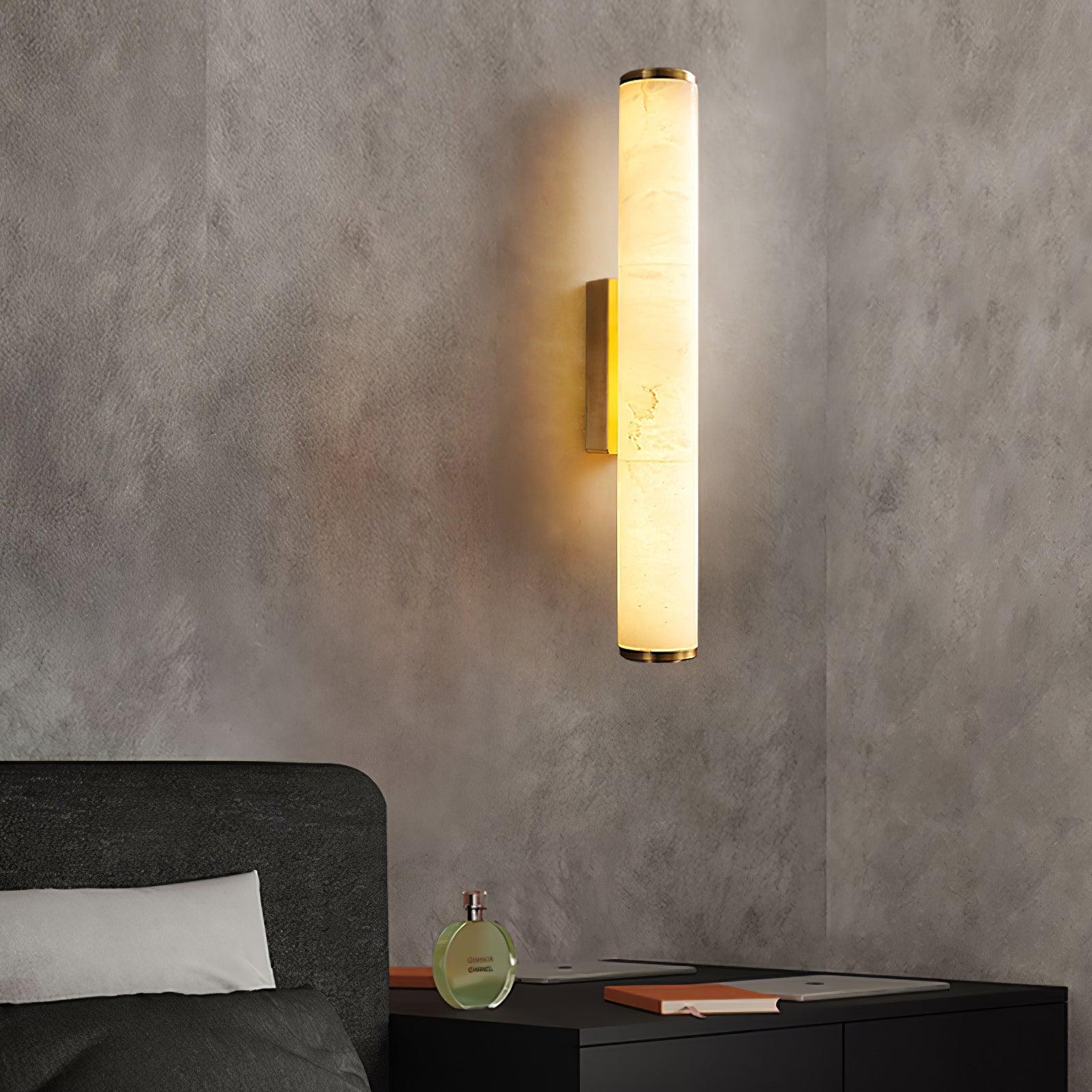 Timeless Alabaster Wall Lamp – Cylindrical Shape Sconce