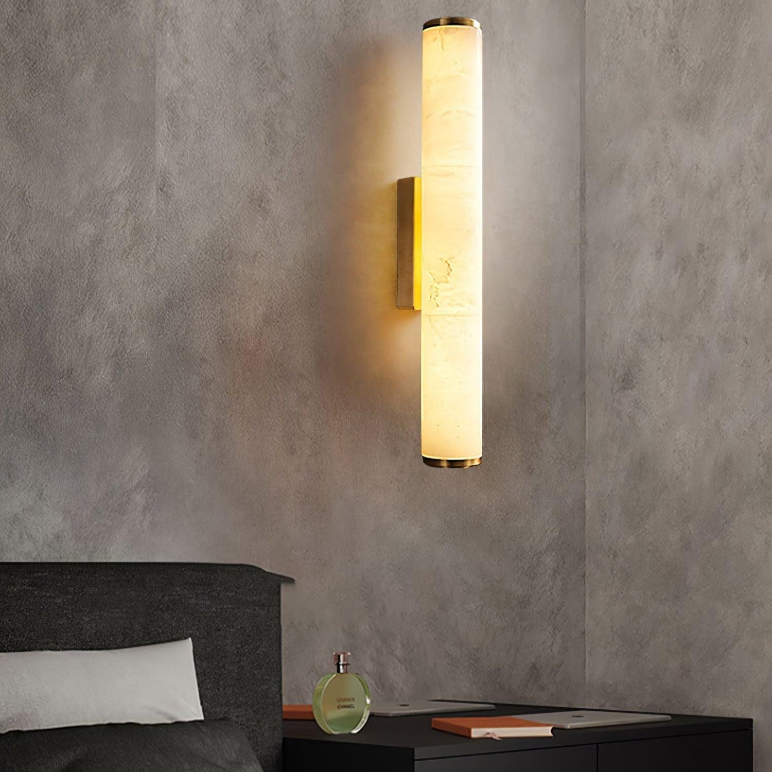 Timeless Alabaster Wall Lamp – Cylindrical Shape Sconce