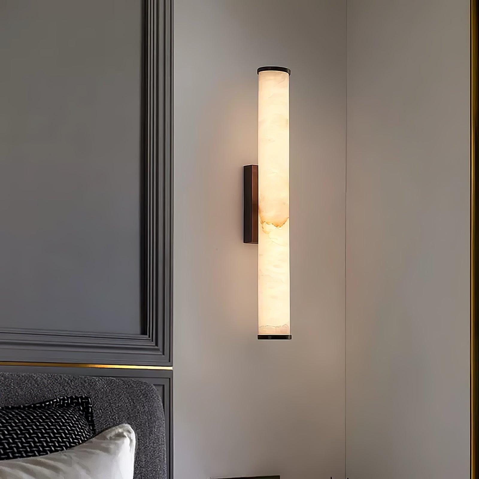 Timeless Alabaster Wall Lamp – Cylindrical Shape Sconce
