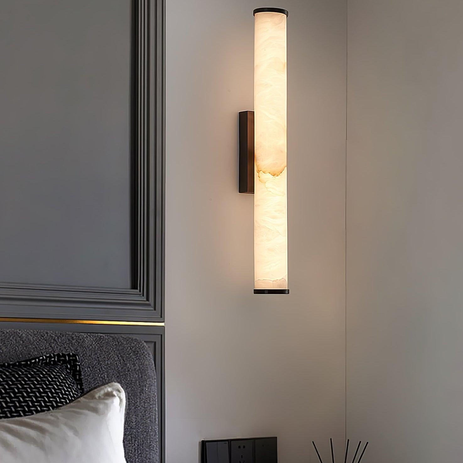 Timeless Alabaster Wall Lamp – Cylindrical Shape Sconce