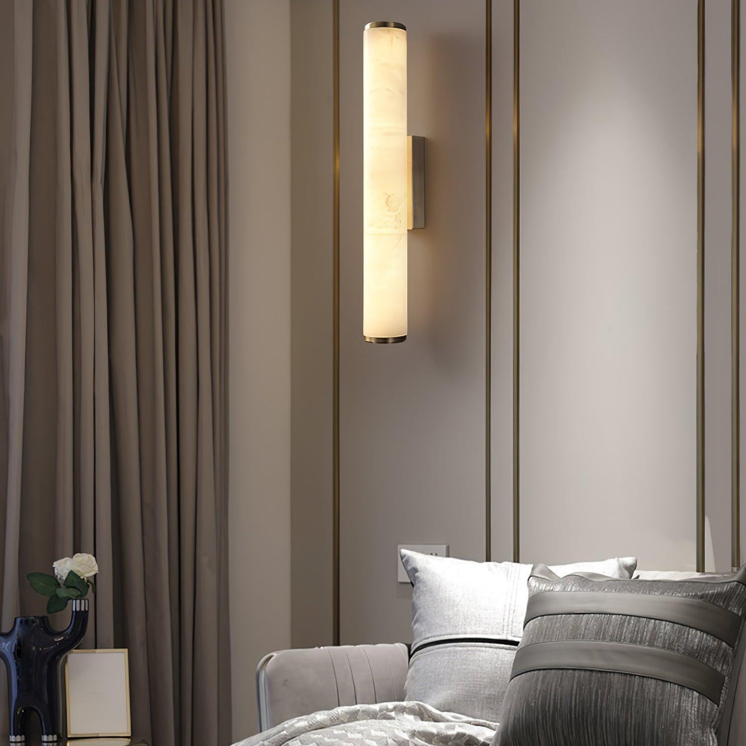 Timeless Alabaster Wall Lamp – Cylindrical Shape Sconce
