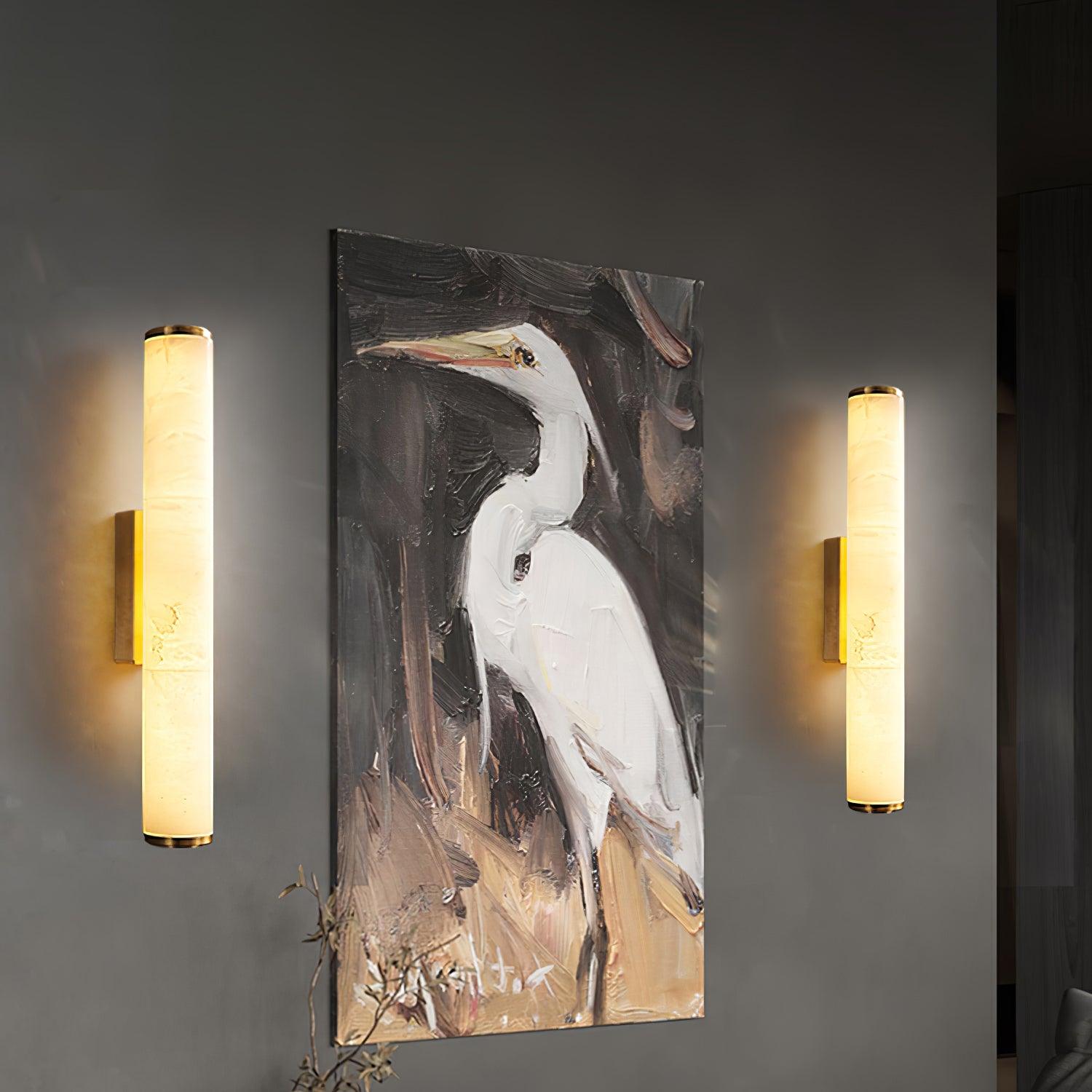 Timeless Alabaster Wall Lamp – Cylindrical Shape Sconce