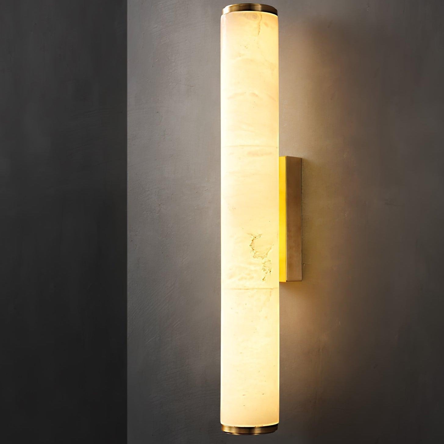 Timeless Alabaster Wall Lamp – Cylindrical Shape Sconce