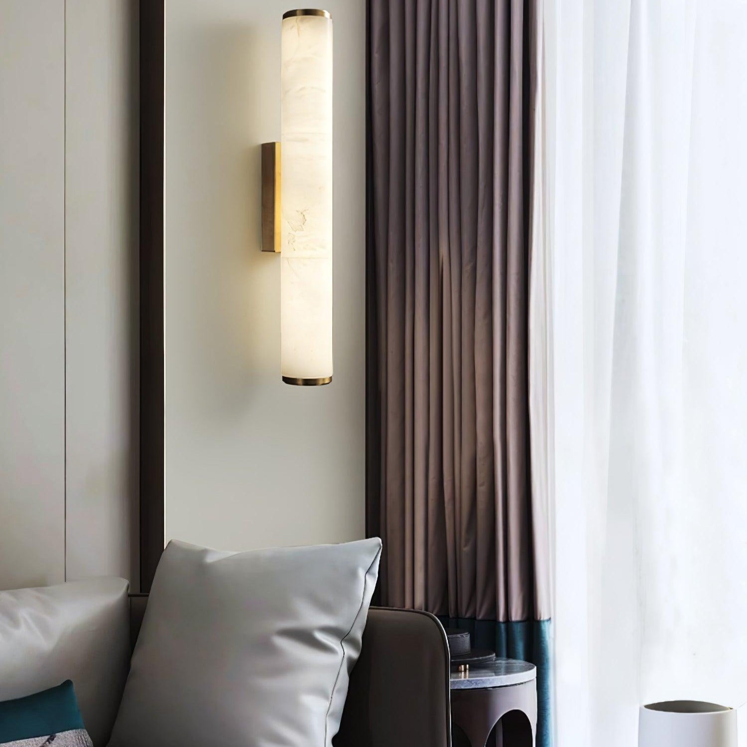 Timeless Alabaster Wall Lamp – Cylindrical Shape Sconce