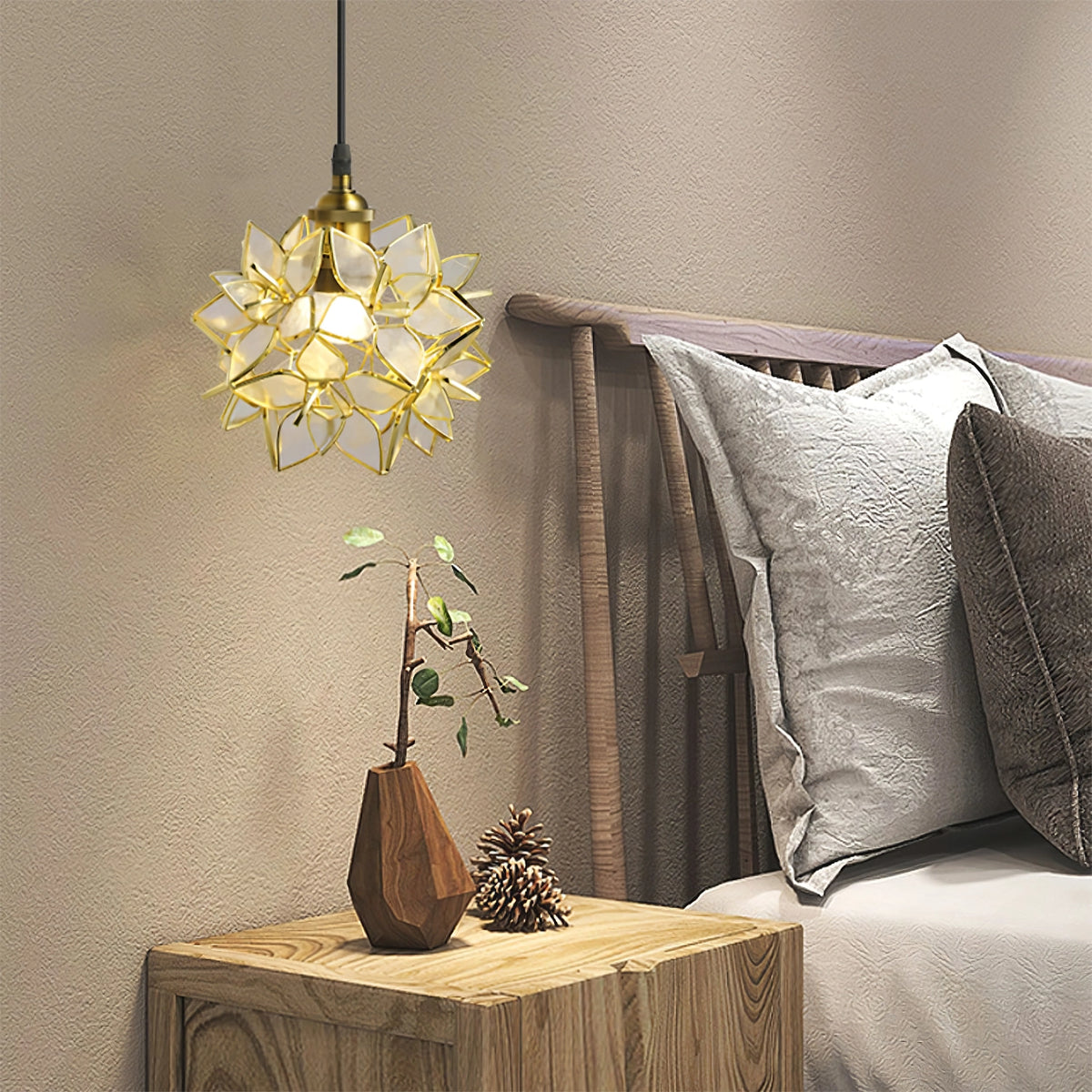 Clear Glass Capiz-Shells Pendant Light