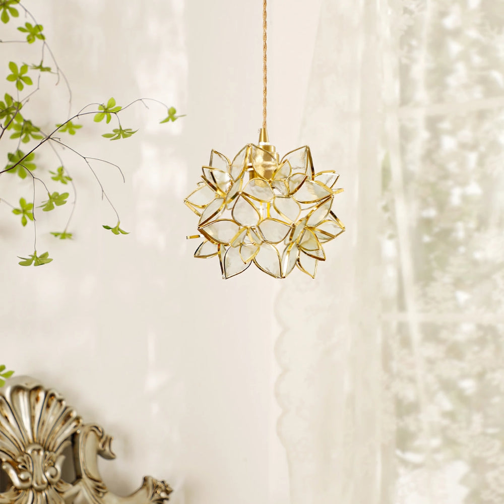Clear Glass Capiz-Shells Pendant Light