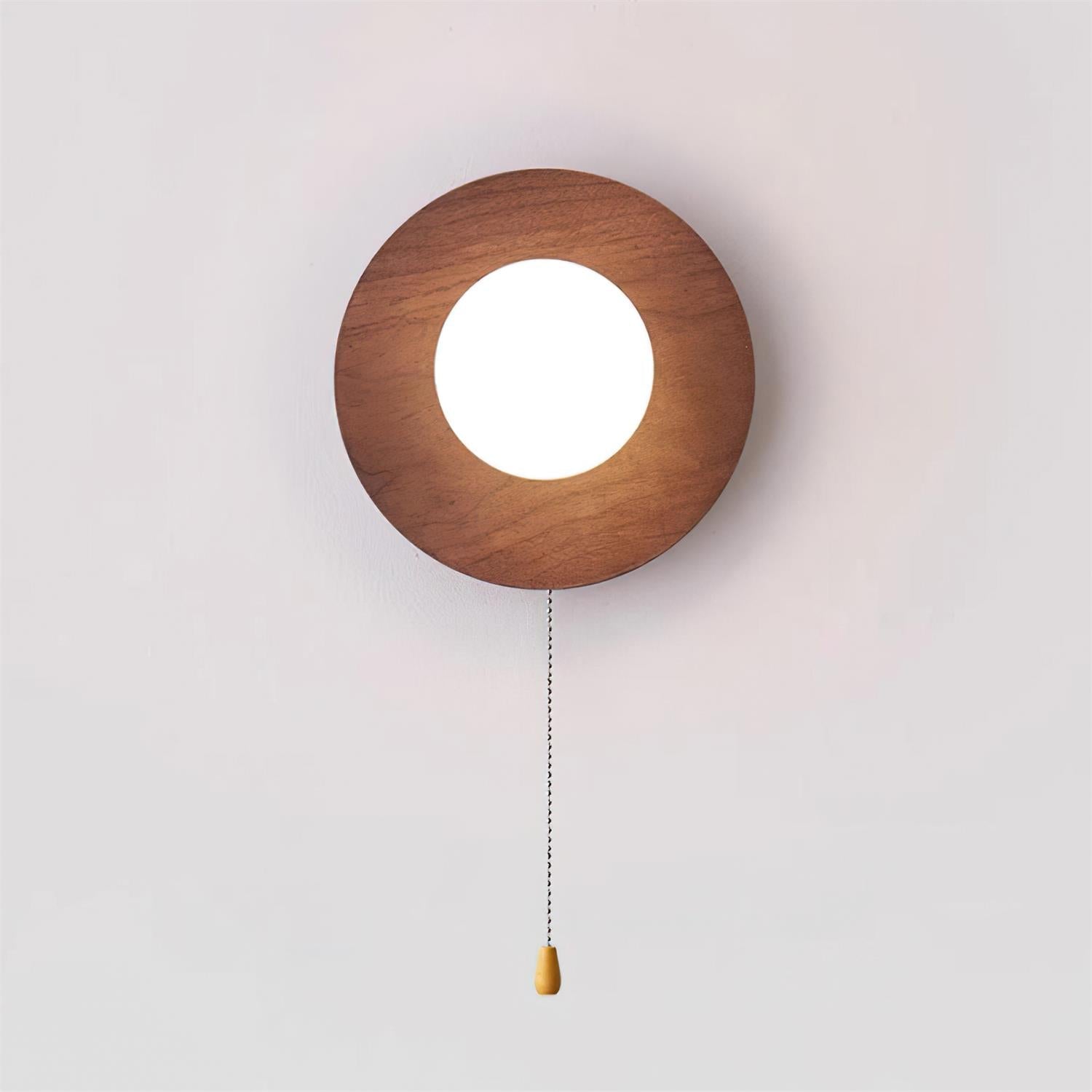 Contemporary Wood and Glass Wall Lamp –  Damp-Rated Decorative Lighting