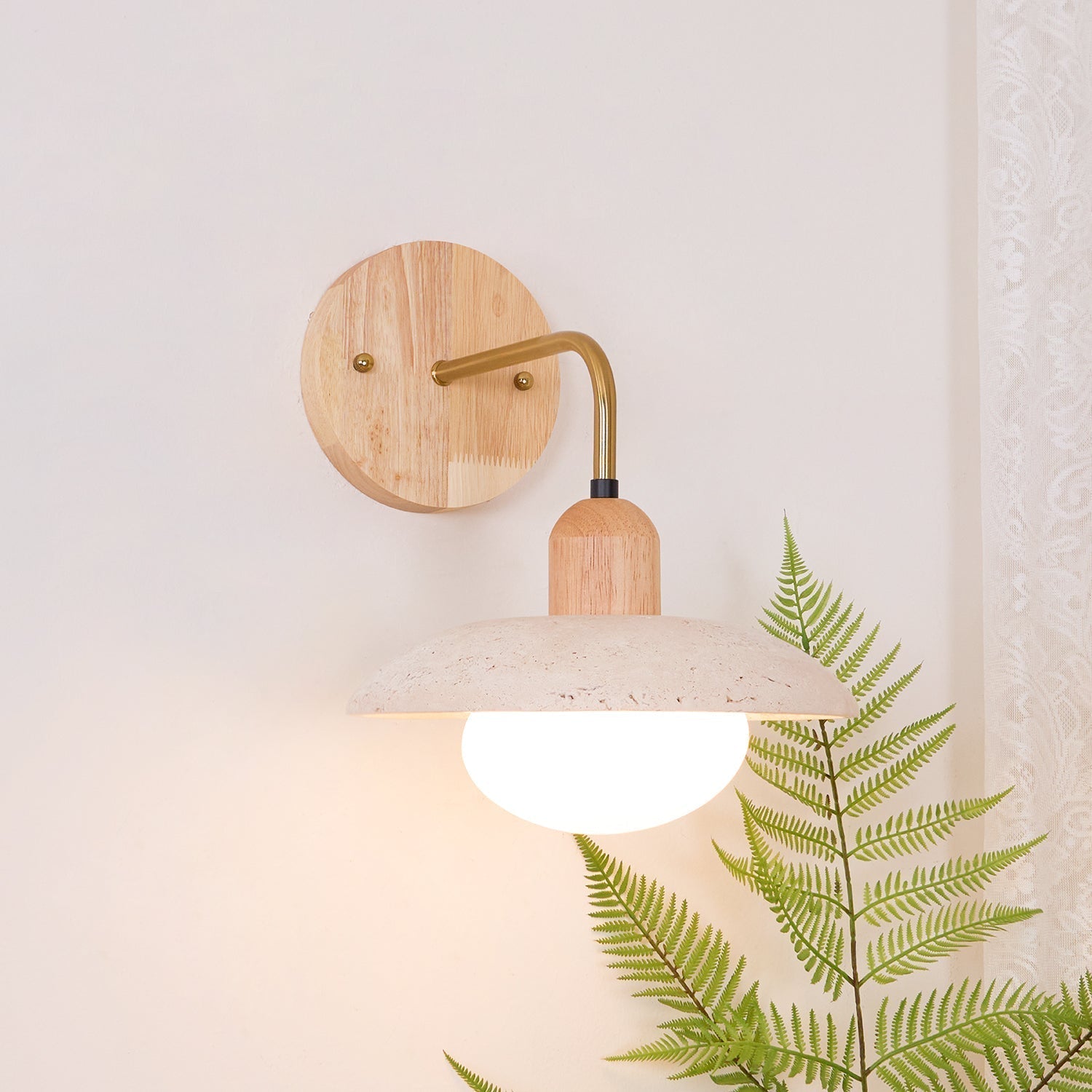 Mid-Century Travertine Wall Light – Minimalist Wall Sconce