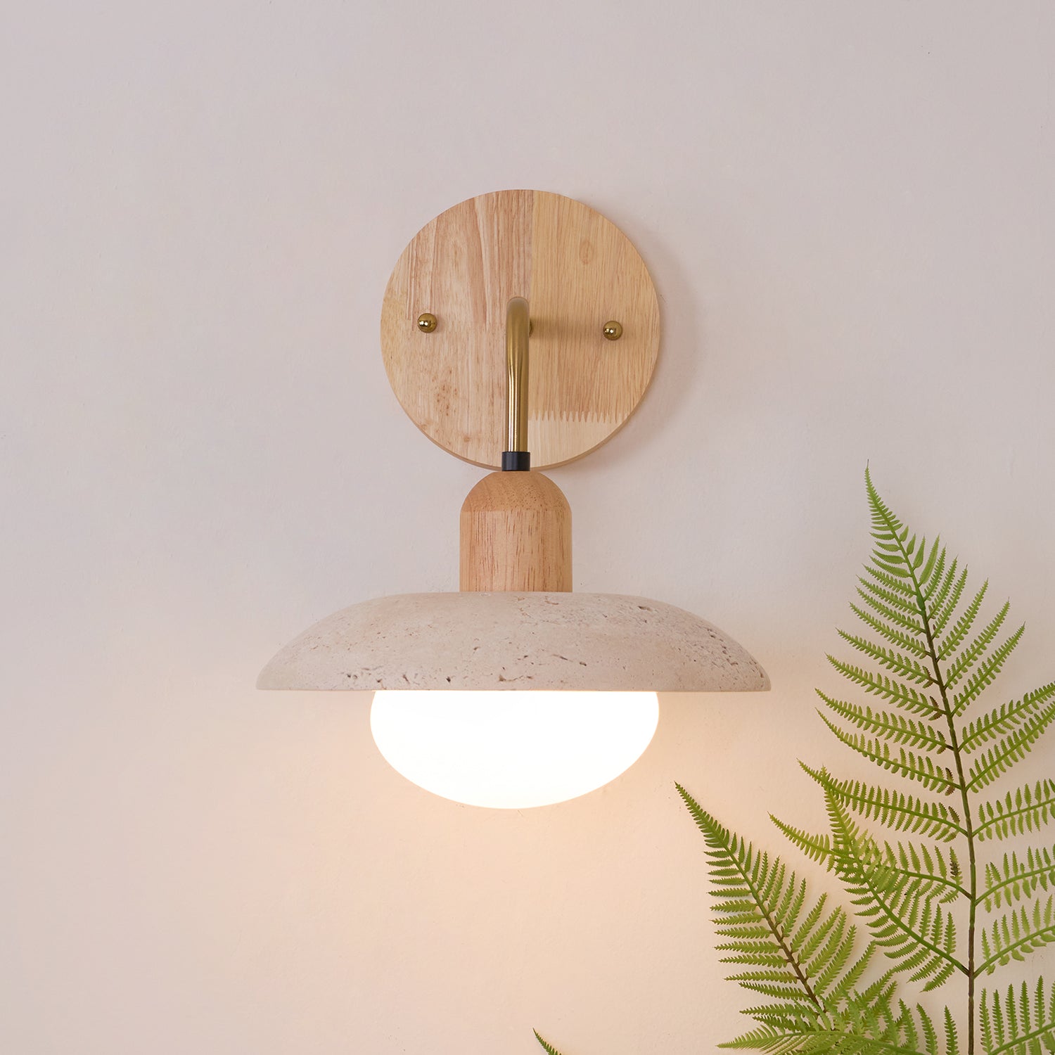 Mid-Century Travertine Wall Light – Minimalist Wall Sconce