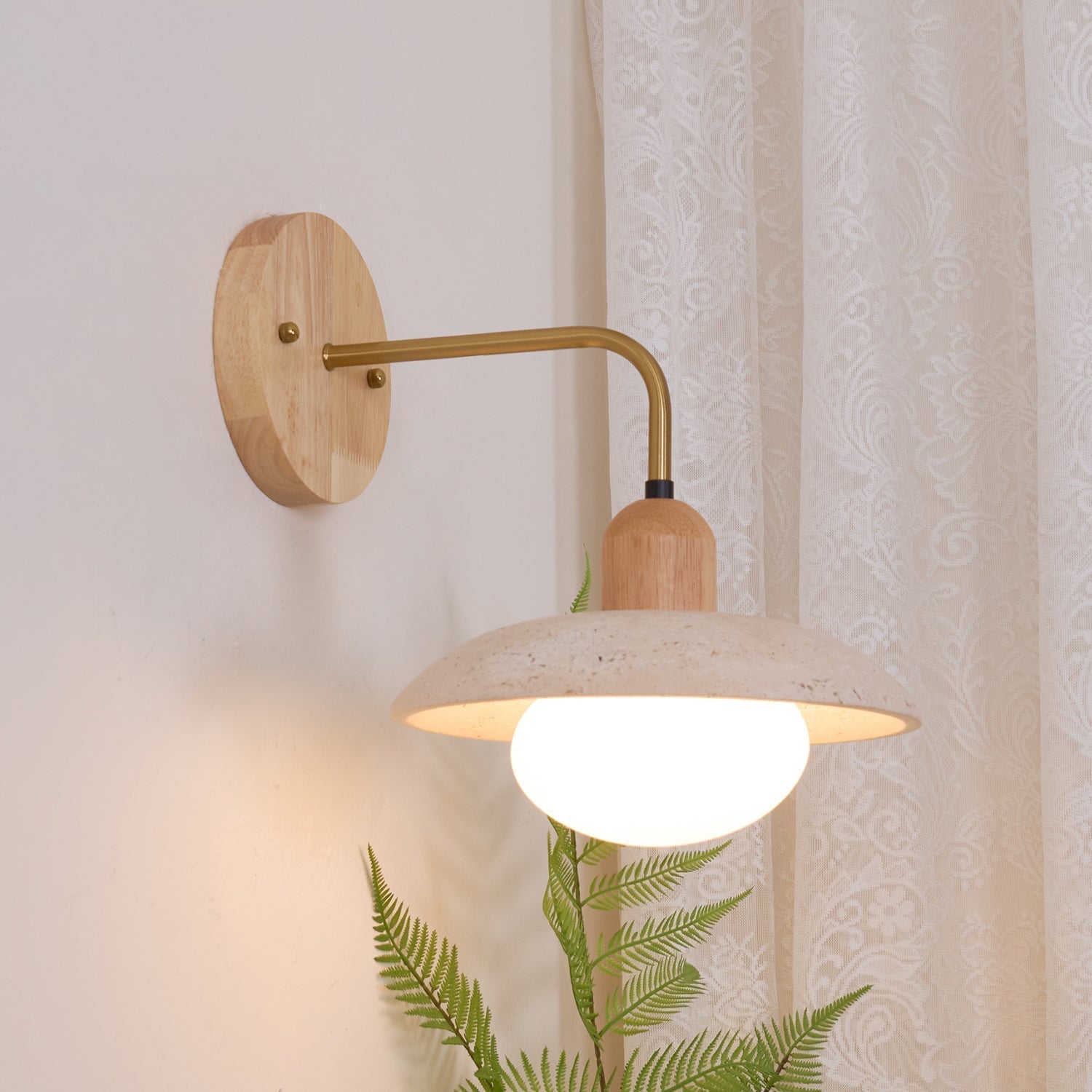 Mid-Century Travertine Wall Light – Minimalist Wall Sconce