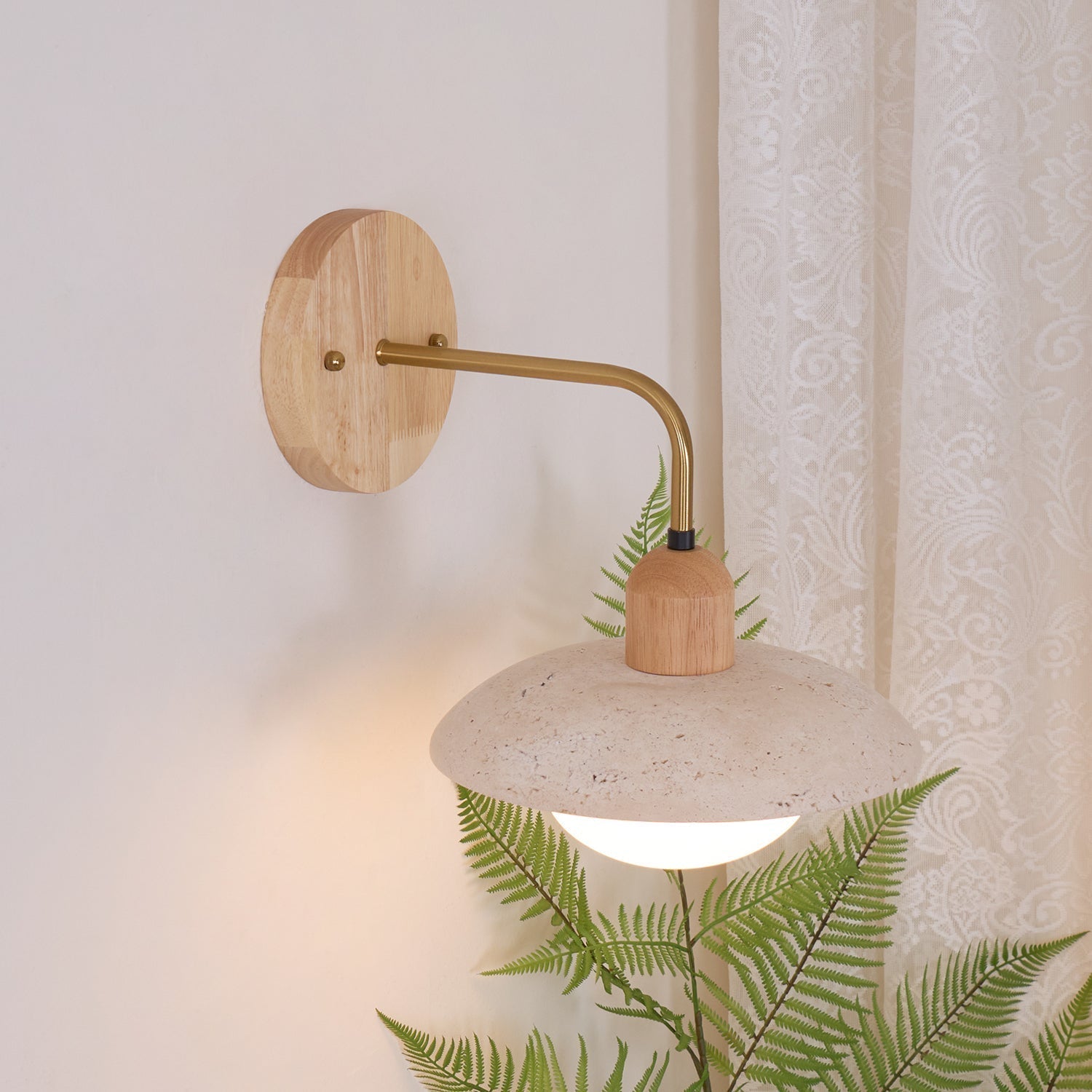 Mid-Century Travertine Wall Light – Minimalist Wall Sconce