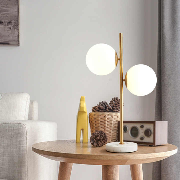 Stylish Touch Control LED Desk Lamp | Modern White Globe Table Lamp