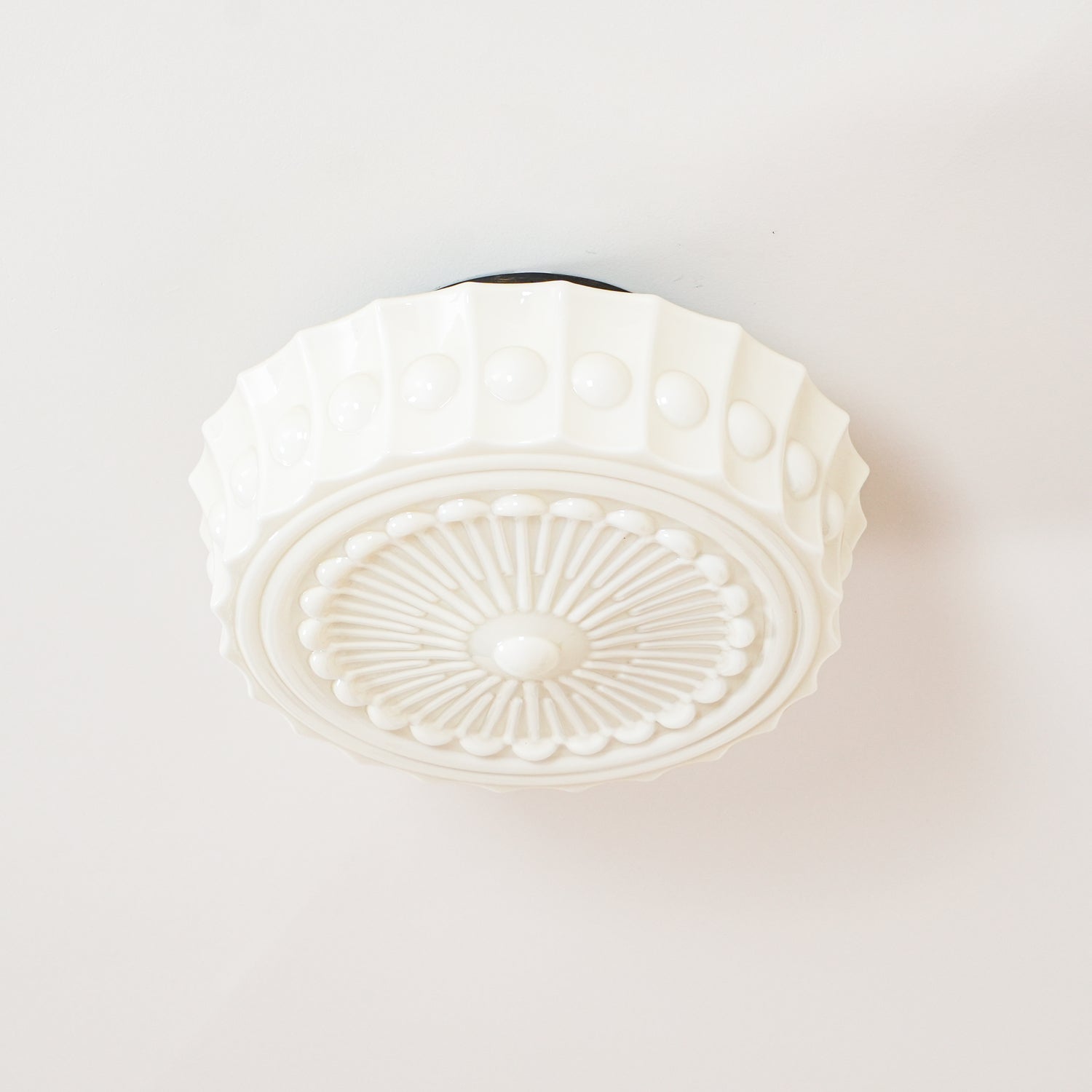 Modern Metal and Glass Ceiling Lamp - Flush Mount Light Fixture