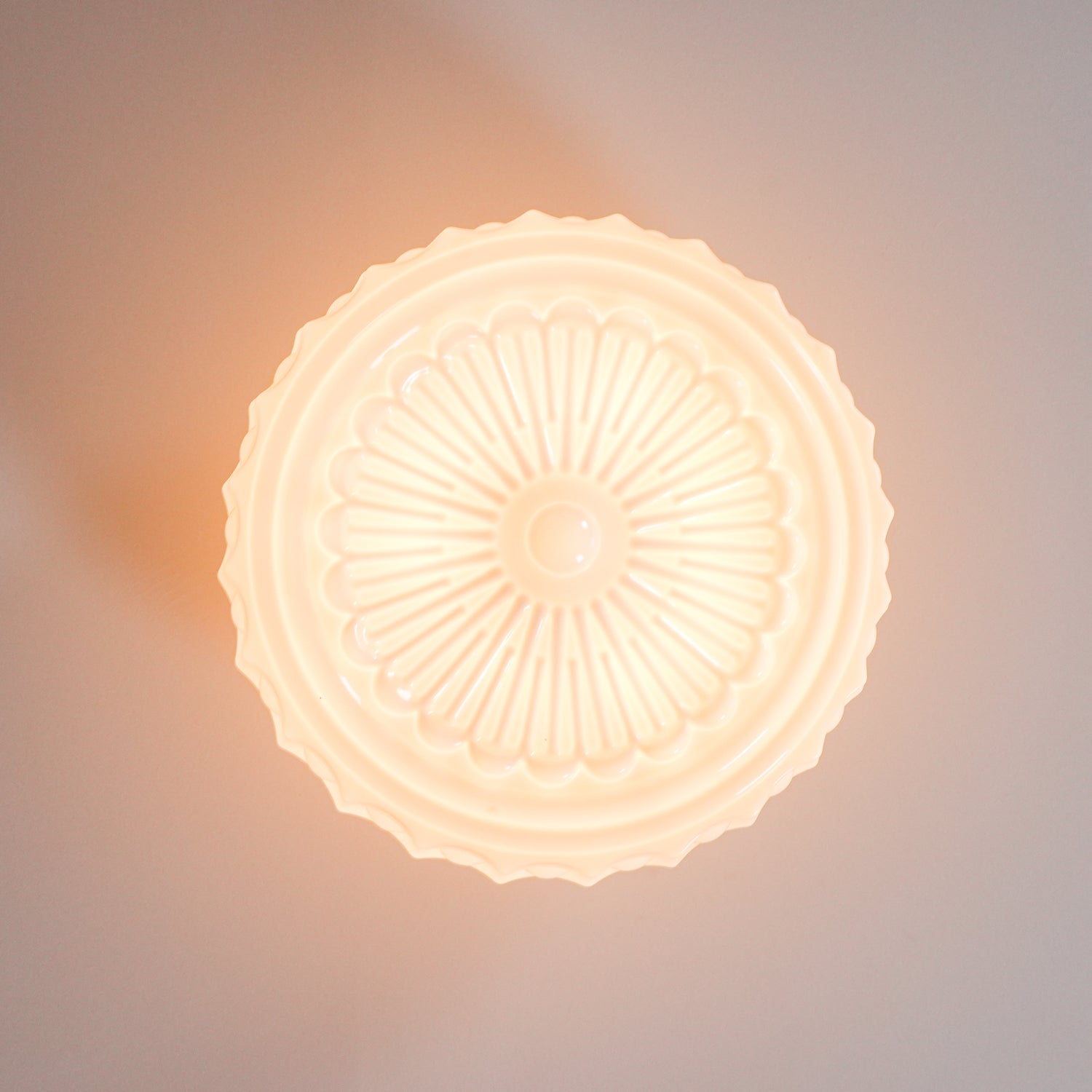 Modern Metal and Glass Ceiling Lamp - Flush Mount Light Fixture