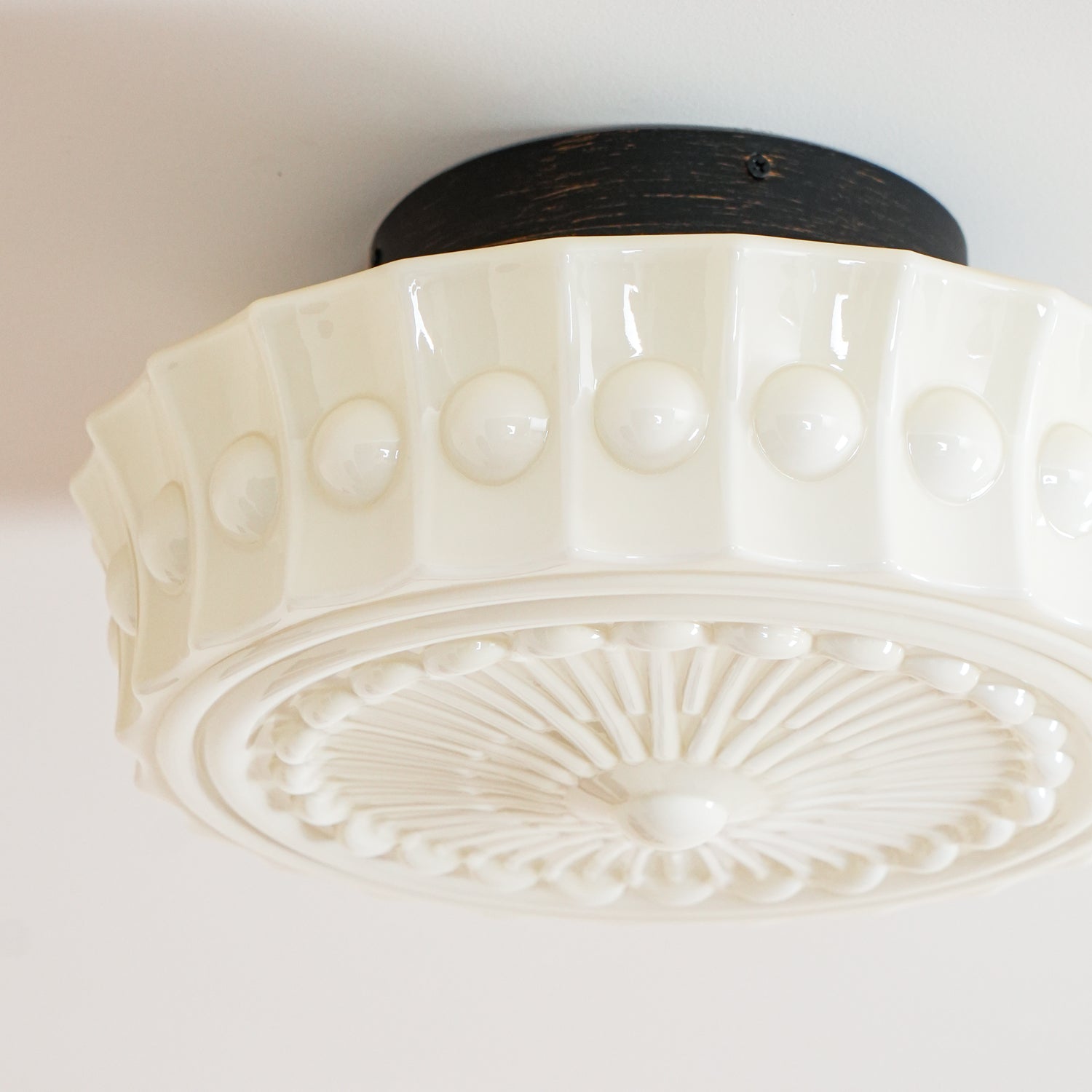 Modern Metal and Glass Ceiling Lamp - Flush Mount Light Fixture