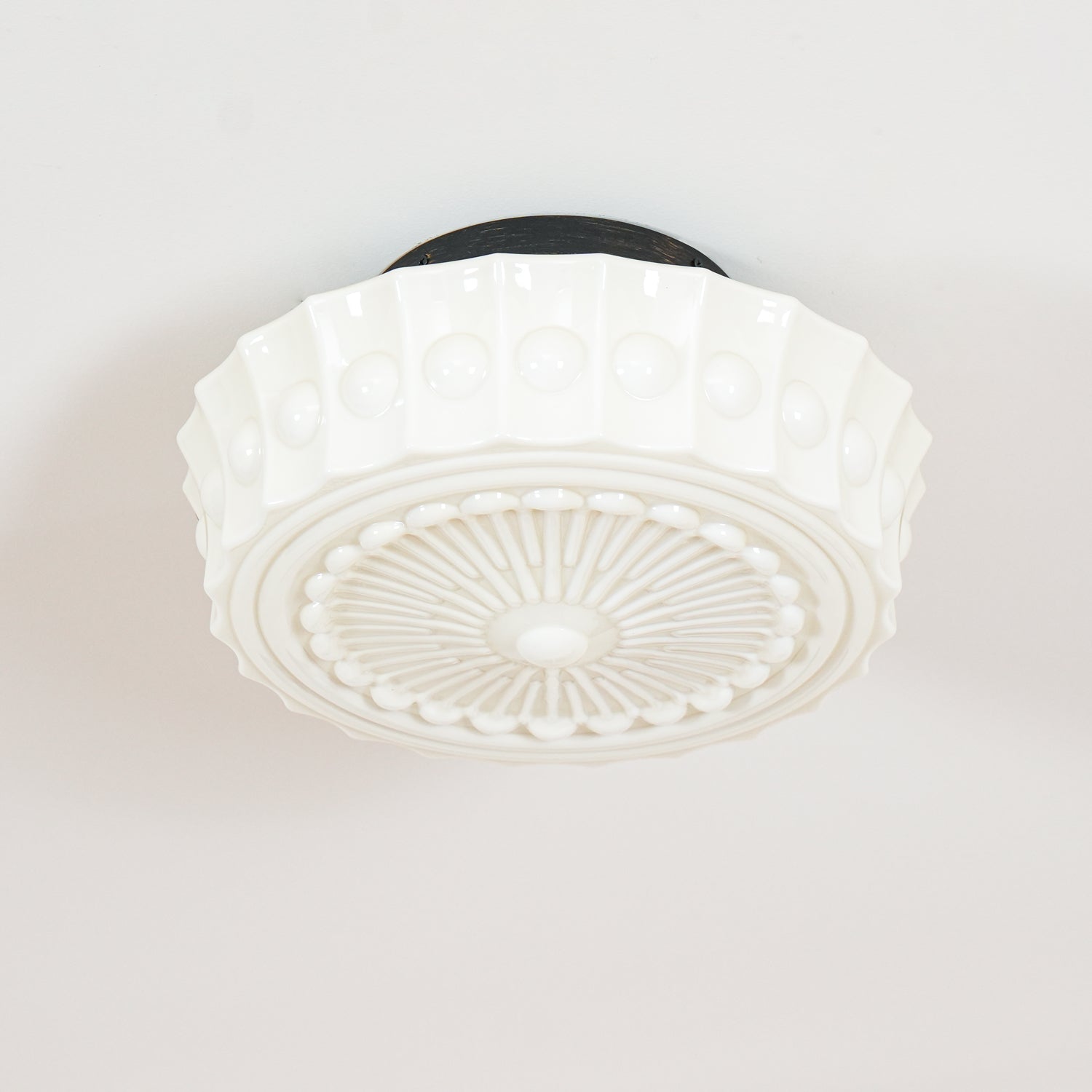 Modern Metal and Glass Ceiling Lamp - Flush Mount Light Fixture