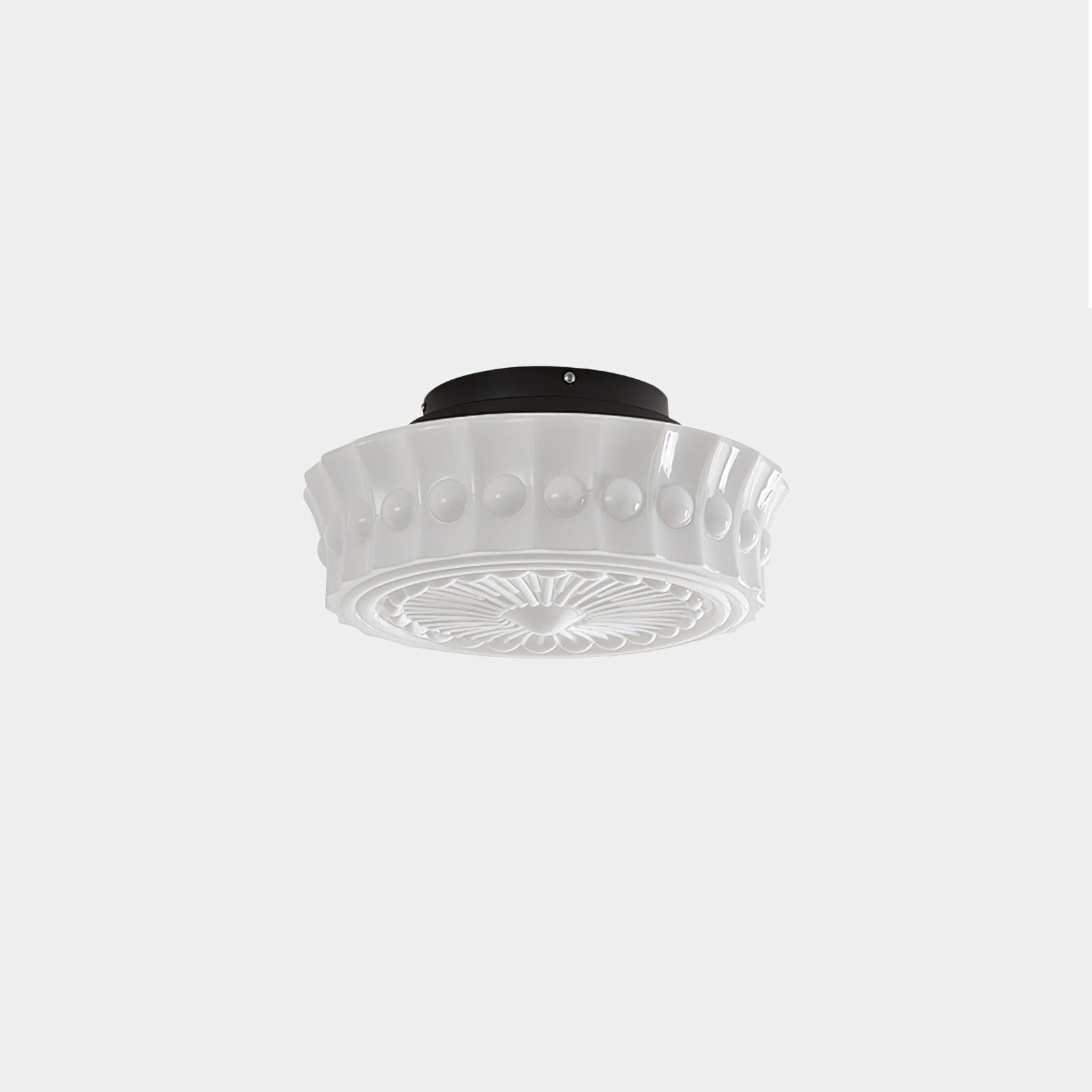 Modern Metal and Glass Ceiling Lamp - Flush Mount Light Fixture