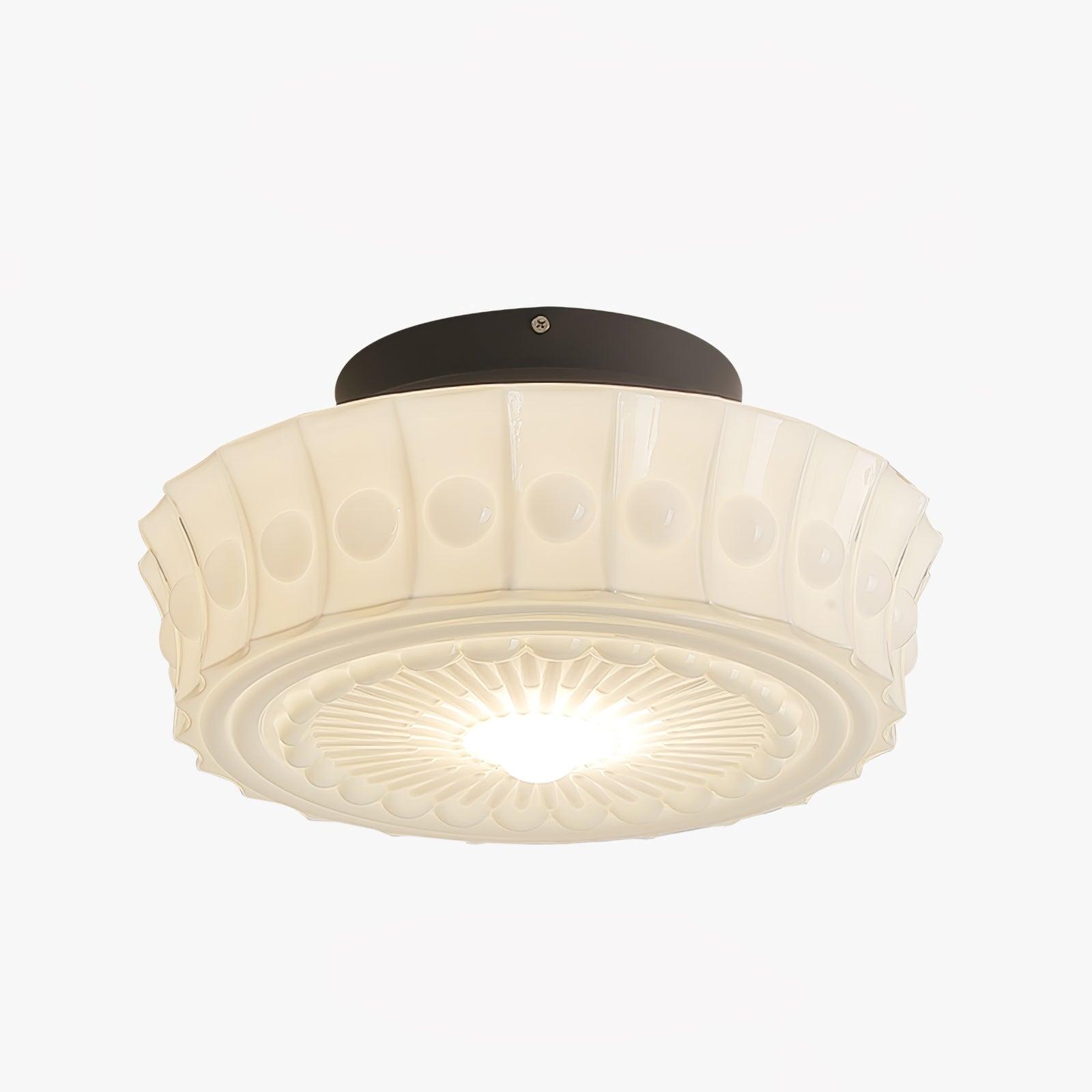 Modern Metal and Glass Ceiling Lamp - Flush Mount Light Fixture