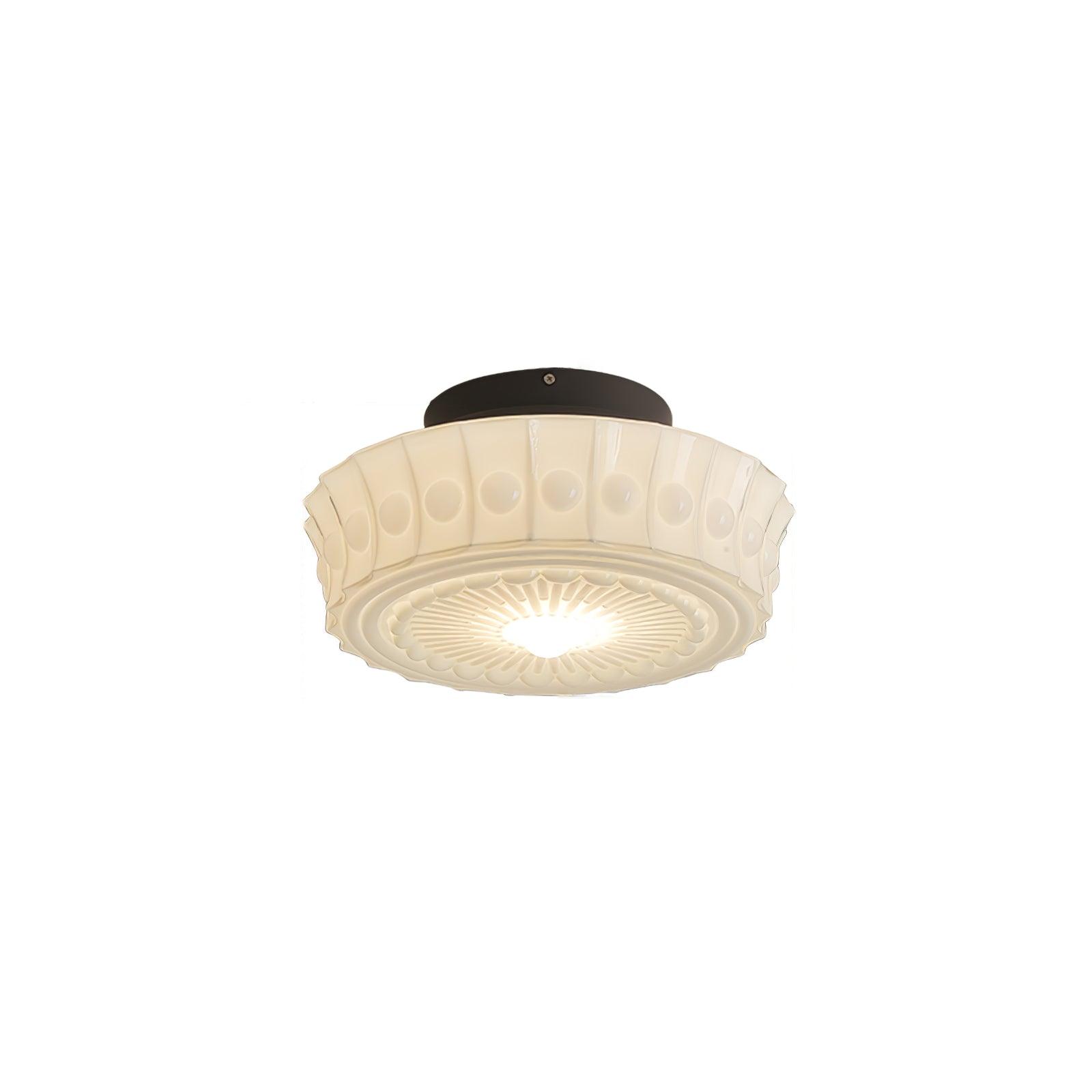 Modern Metal and Glass Ceiling Lamp - Flush Mount Light Fixture