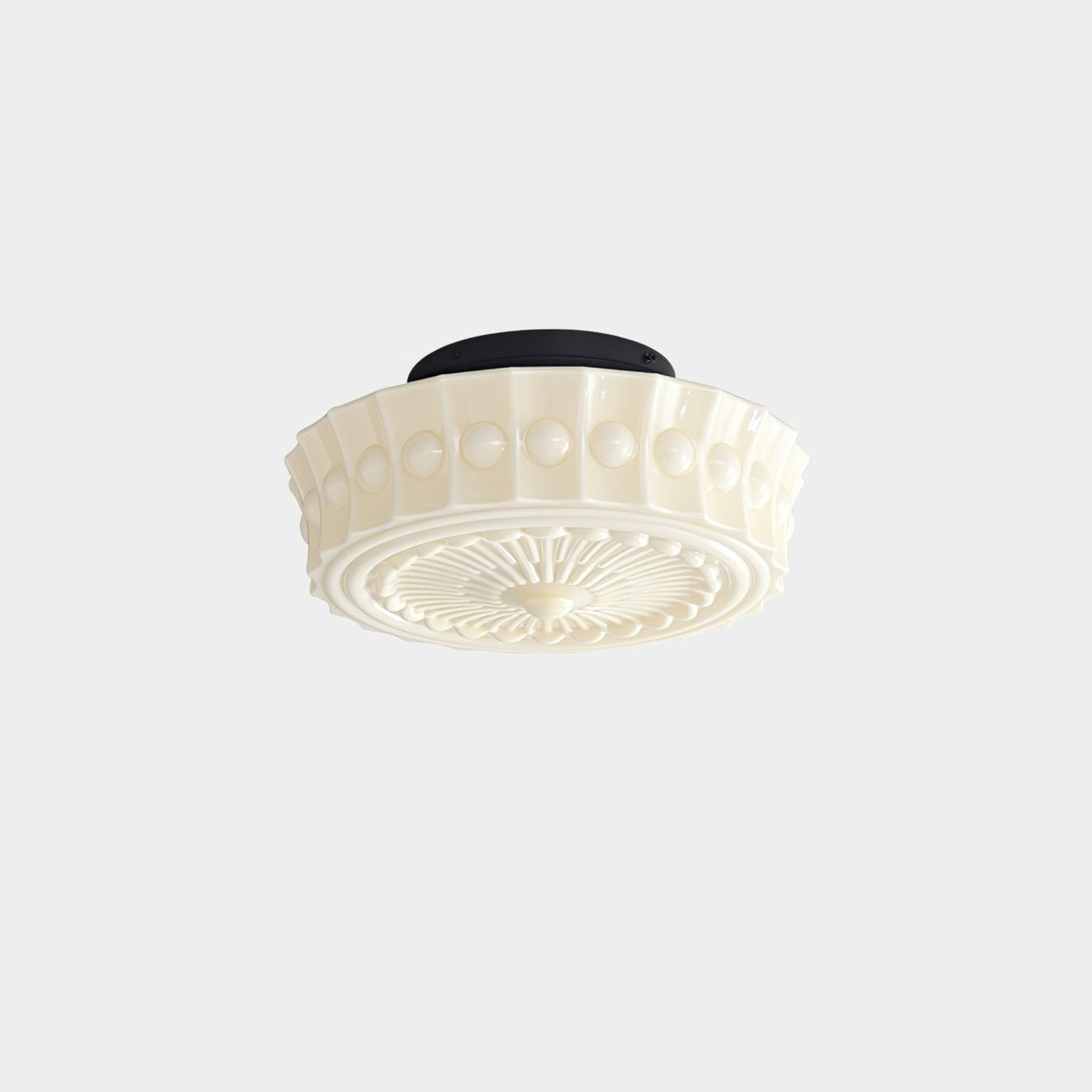 Modern Metal and Glass Ceiling Lamp - Flush Mount Light Fixture