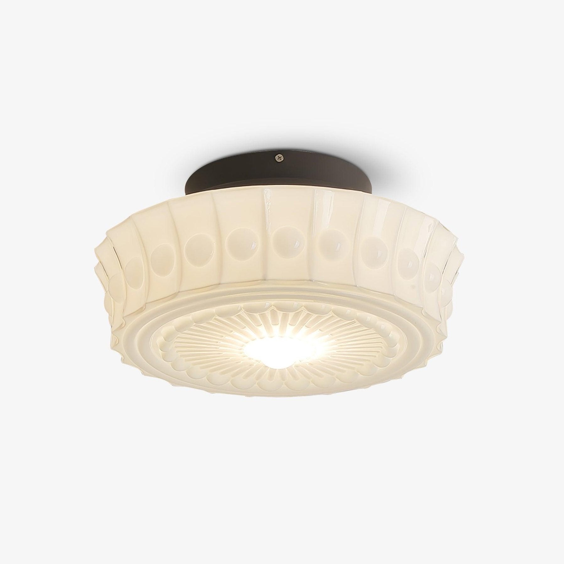 Modern Metal and Glass Ceiling Lamp - Flush Mount Light Fixture