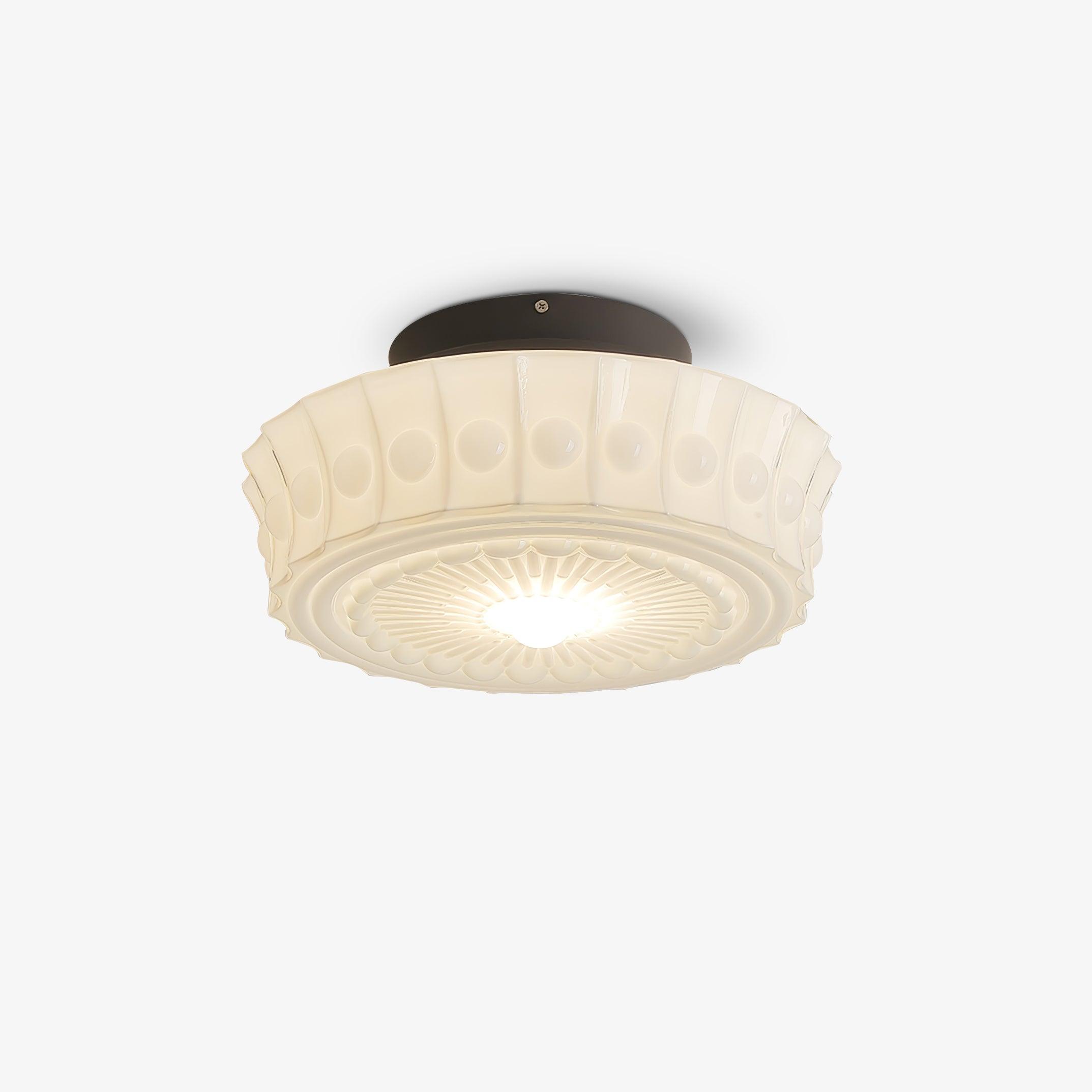 Modern Metal and Glass Ceiling Lamp - Flush Mount Light Fixture