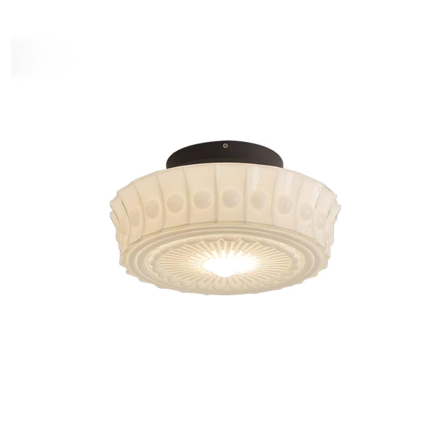 Modern Metal and Glass Ceiling Lamp - Flush Mount Light Fixture