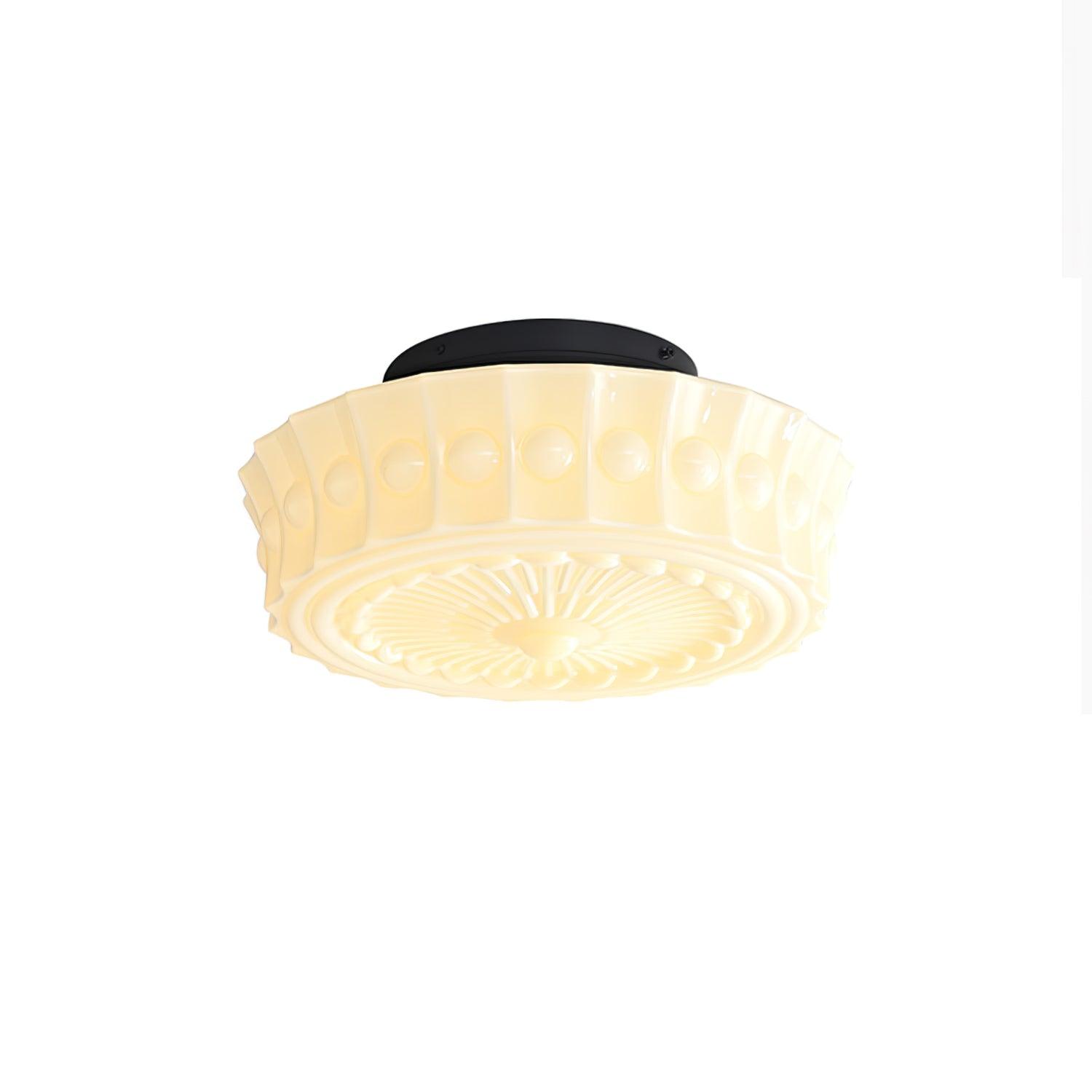 Modern Metal and Glass Ceiling Lamp - Flush Mount Light Fixture
