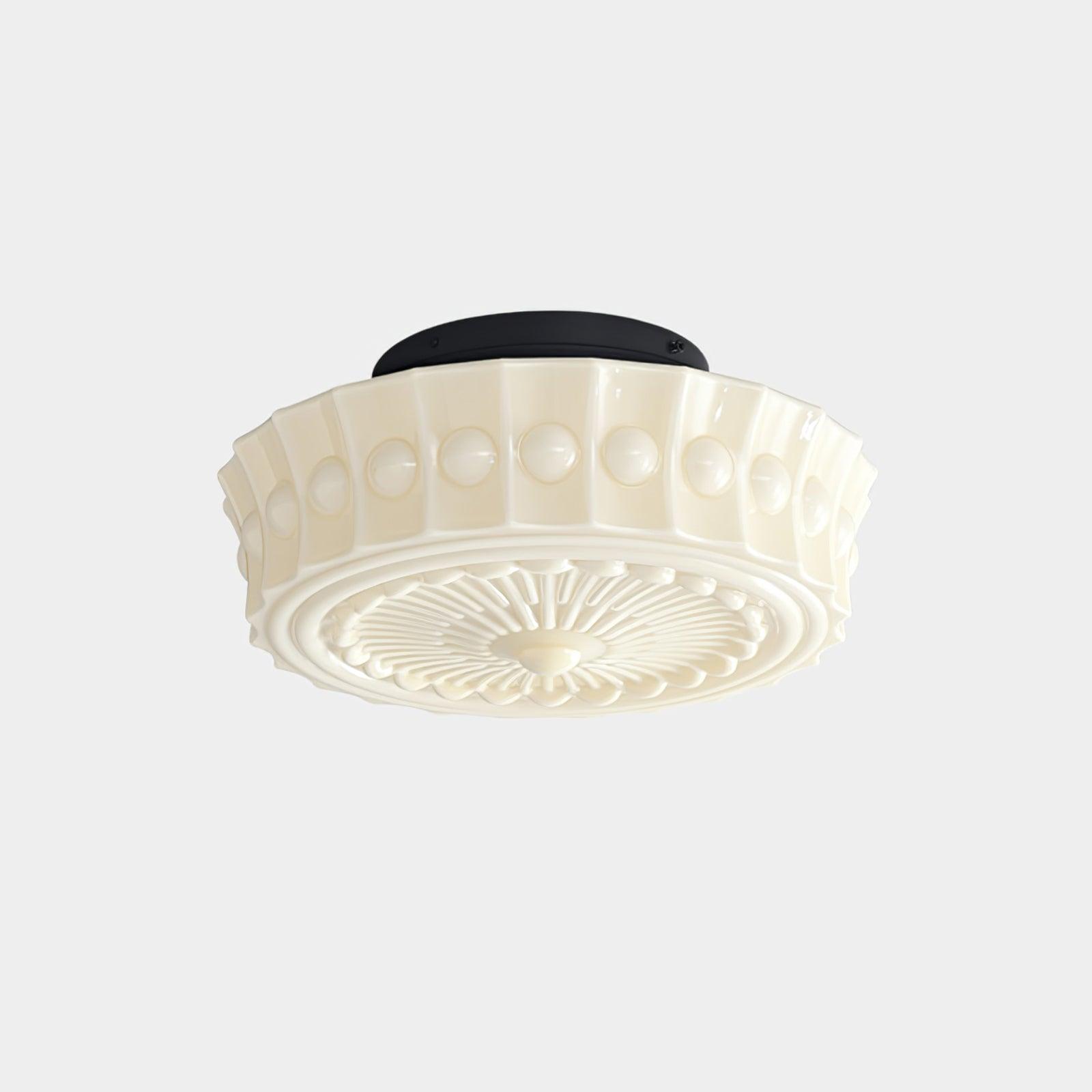 Modern Metal and Glass Ceiling Lamp - Flush Mount Light Fixture