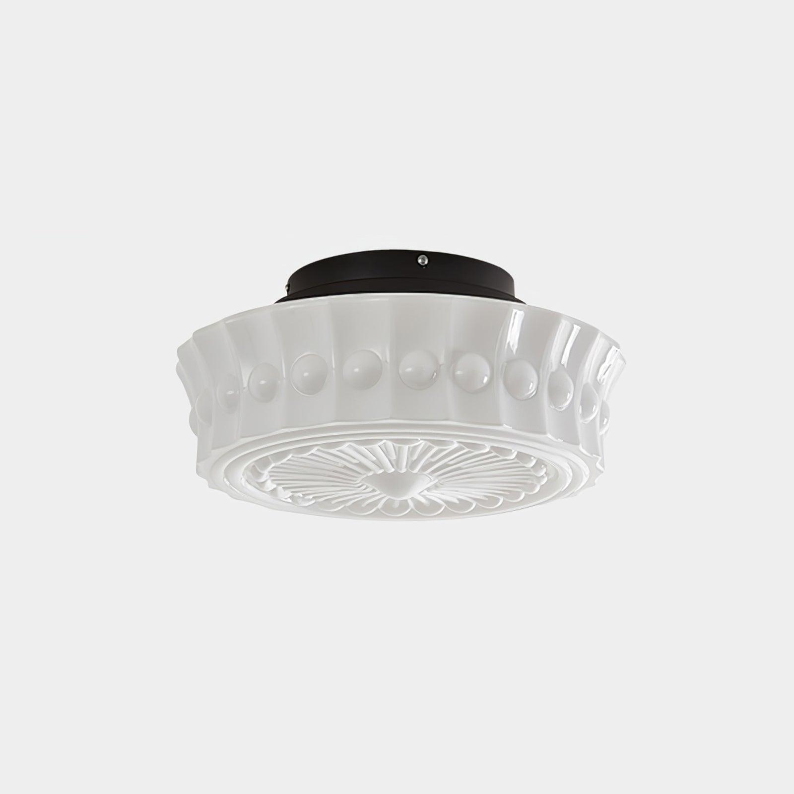 Modern Metal and Glass Ceiling Lamp - Flush Mount Light Fixture