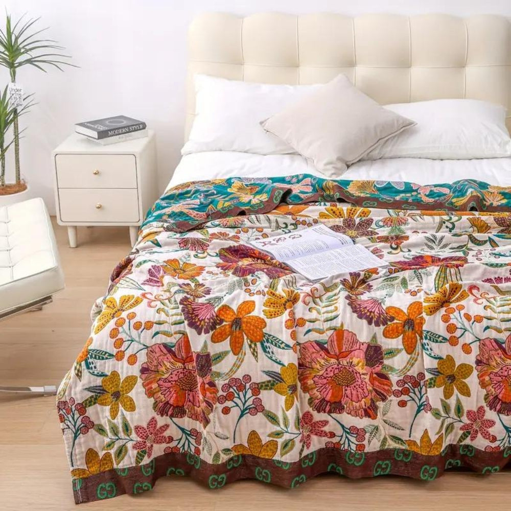 Botanical Print Throw Blanket