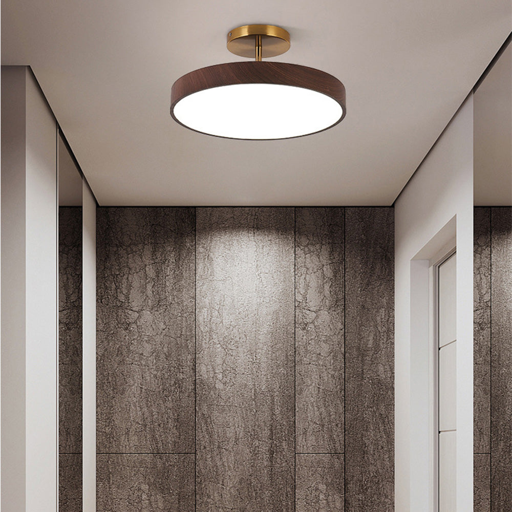 Semi-Flush Wooden LED Ceiling Lamp – Contemporary Style