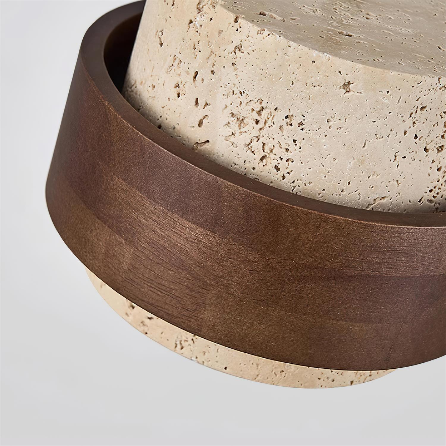 Contemporary Pendant Light Fixture – Travertine Stone Finish