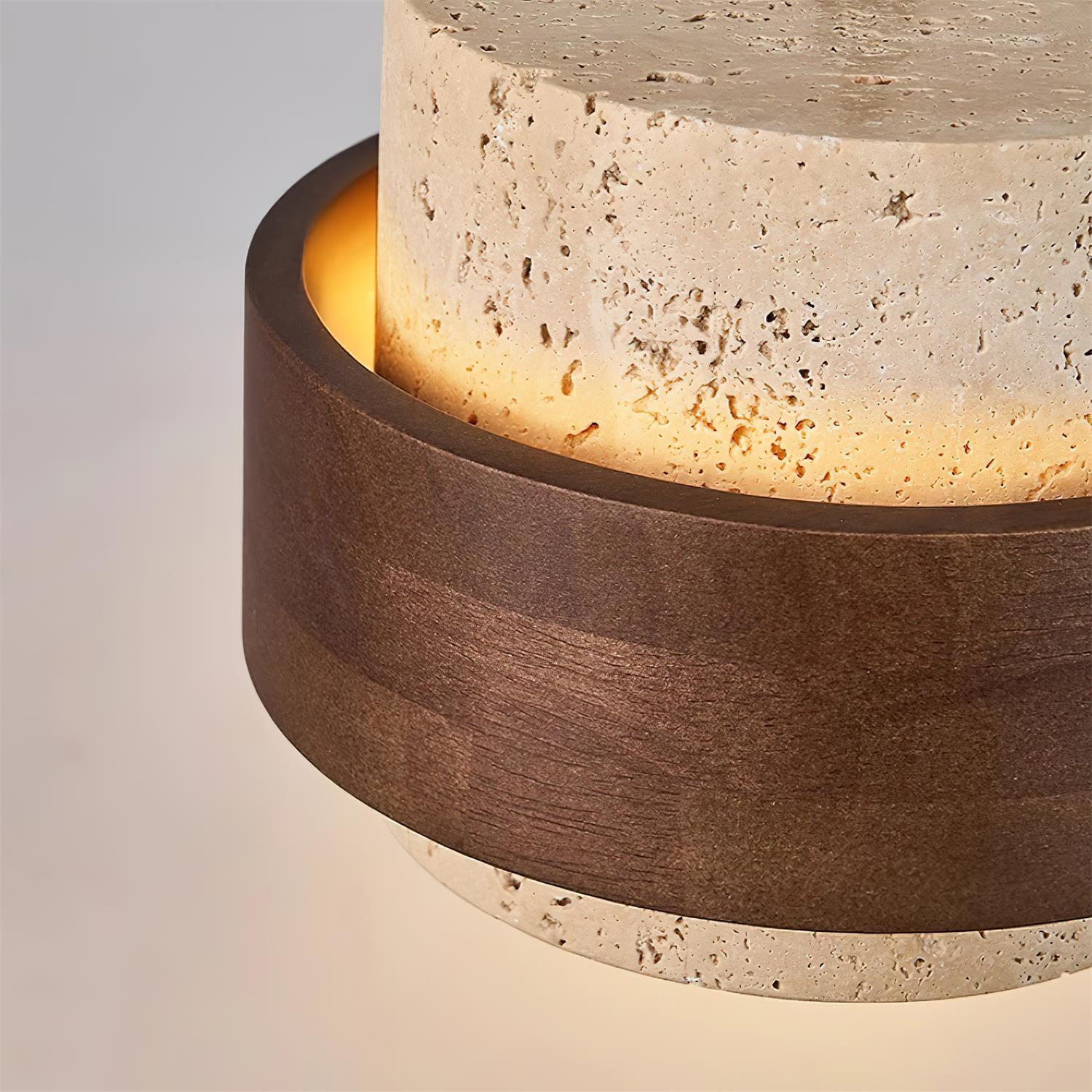 Contemporary Pendant Light Fixture – Travertine Stone Finish